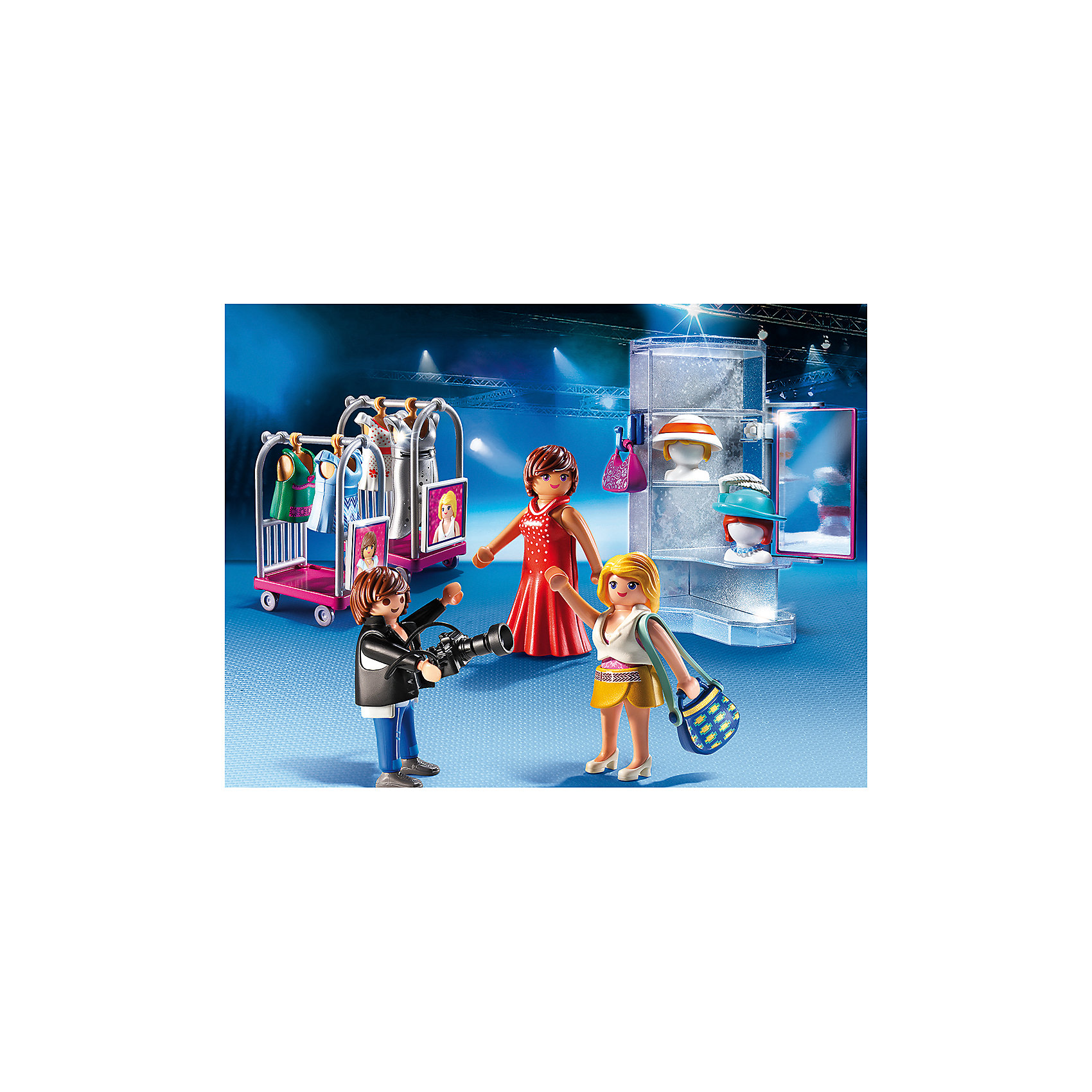 Фэшн и Стиль: Фотосессия, PLAYMOBIL Фэшн и Стиль: Фотосессия, PLAYMOBILПластмассовые конструкторы<br>Фэшн и Стиль: Фотосессия, PLAYMOBIL (Плэймобил)<br><br>Характеристики:<br><br>• игрушечная фотосессия для двух моделей<br>• роскошные наряды<br>• прочные материалы<br>• в комплекте: 2 модели, фотограф, стеллаж с зеркалом, 2 тележки для одежды, платья, шляпы, сумки, аксессуары<br>• материал: пластик<br>• размер упаковки: 24,8х18,7х7,2 см<br>• вес: 300 грамм<br><br>Две очаровательные девушки решили устроить настоящую фотосессию у модного фотографа! И, конечно же, ваш ребенок сможет помочь им. Для этого в комплект от Плэймобил входят несколько обворожительных нарядов, стеллаж с зеркалом и аксессуары. Одевайте моделей так, как подскажет воображение. Сюжетно-ролевые игры хорошо развивают координацию, моторику и фантазию.<br><br>Фэшн и Стиль: Фотосессия, PLAYMOBIL (Плэймобил) можно купить в нашем интернет-магазине.<br><br>Ширина мм: 250<br>Глубина мм: 190<br>Высота мм: 78<br>Вес г: 298<br>Возраст от месяцев: 48<br>Возраст до месяцев: 120<br>Пол: Женский<br>Возраст: Детский<br>SKU: 3786411