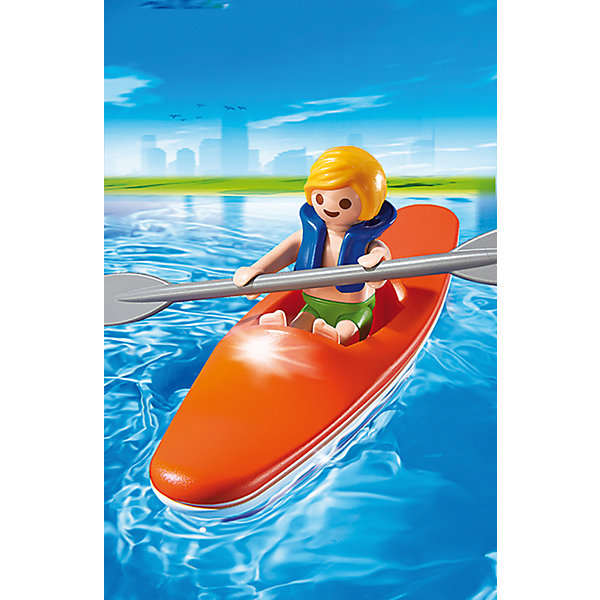 Аквапарк: Ребенок в каяке, PLAYMOBIL Аквапарк: Ребенок в каяке, PLAYMOBILПластмассовые конструкторы<br>Аквапарк: Ребенок в каяке, PLAYMOBIL (Плэймобил)<br><br>Характеристики:<br><br>• подходит для сюжетно-ролевых игр<br>• в комплекте: мальчик в спасательном жилете, весло, лодка-каяк<br>• материал: пластик<br>• высота фигурки: 5,25 см<br>• размер упаковки: 9,3х4,5х12,4 см<br>• вес: 60 грамм<br><br>Набор из серии Аквапарк от Плэймобил отлично дополнит коллекцию игрушек ребенка и поможет ему придумать приключения мальчика в каяке. В набор входит фигурка ребенка в спасательном жилете, лодка-каяк и весло, которое идеально помещается в руки фигурки. Все детали изготовлены из нетоксичного пластика, безопасного для детей. Игра поможет развить моторику рук, координацию и воображение.<br><br>Аквапарк: Ребенок в каяке, PLAYMOBIL (Плэймобил) вы можете купить в нашем интернет-магазине.<br><br>Ширина мм: 148<br>Глубина мм: 93<br>Высота мм: 49<br>Вес г: 57<br>Возраст от месяцев: 48<br>Возраст до месяцев: 120<br>Пол: Унисекс<br>Возраст: Детский<br>SKU: 3786439