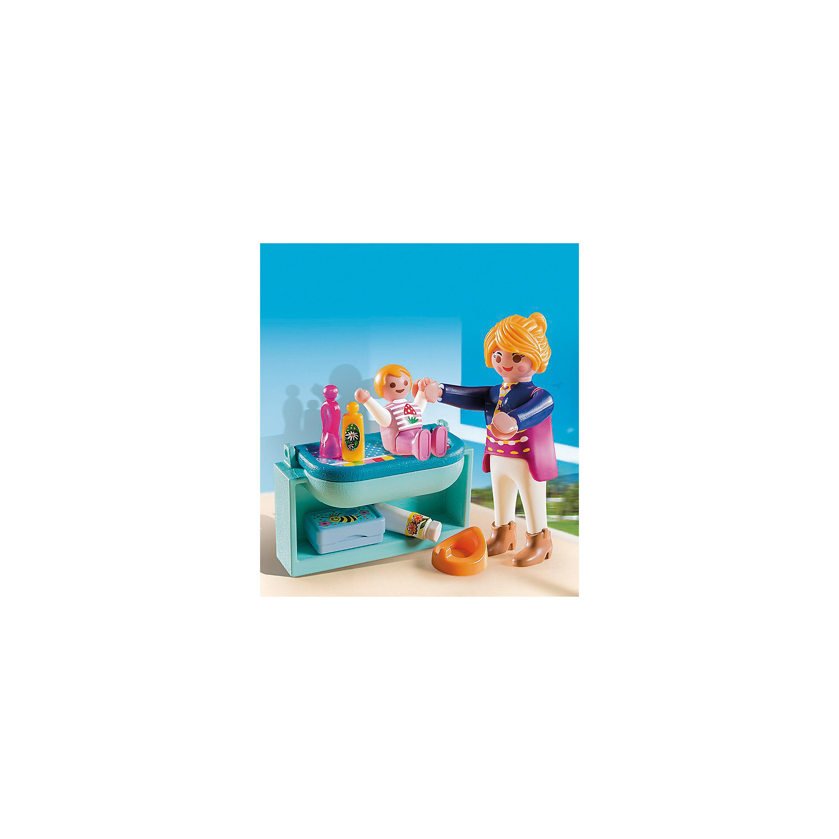 Экстра-набор: Мама с ребенком, PLAYMOBIL Экстра-набор: Мама с ребенком, PLAYMOBILВ набор входят фигурки мамы и ее ребенка, пеленальный столик и детские аксессуары. Фигурки имеют подвижные конечности, в руки можно вложить инструменты. Все детали прекрасно проработаны и выполнены из высококачественного экологичного пластика безопасного для детей. <br><br>Дополнительная информация:<br><br>- 2 фигурки в наборе.<br>- Комплектация: 2 фигурки, пеленальный столик, шампунь, присыпка, горшок, полотенца. <br>- Материал: пластик.<br>- Размер упаковки: 13х10х3 см.<br>- Высота фигурки: 7,5 см.<br>- Голова, руки, ноги у фигурки подвижные.<br><br>Экстра-набор: Мама с ребенком, PLAYMOBIL (Плеймобил), можно купить в нашем магазине.<br><br>Ширина мм: 138<br>Глубина мм: 96<br>Высота мм: 35<br>Вес г: 61<br>Возраст от месяцев: 48<br>Возраст до месяцев: 120<br>Пол: Женский<br>Возраст: Детский<br>SKU: 3786453