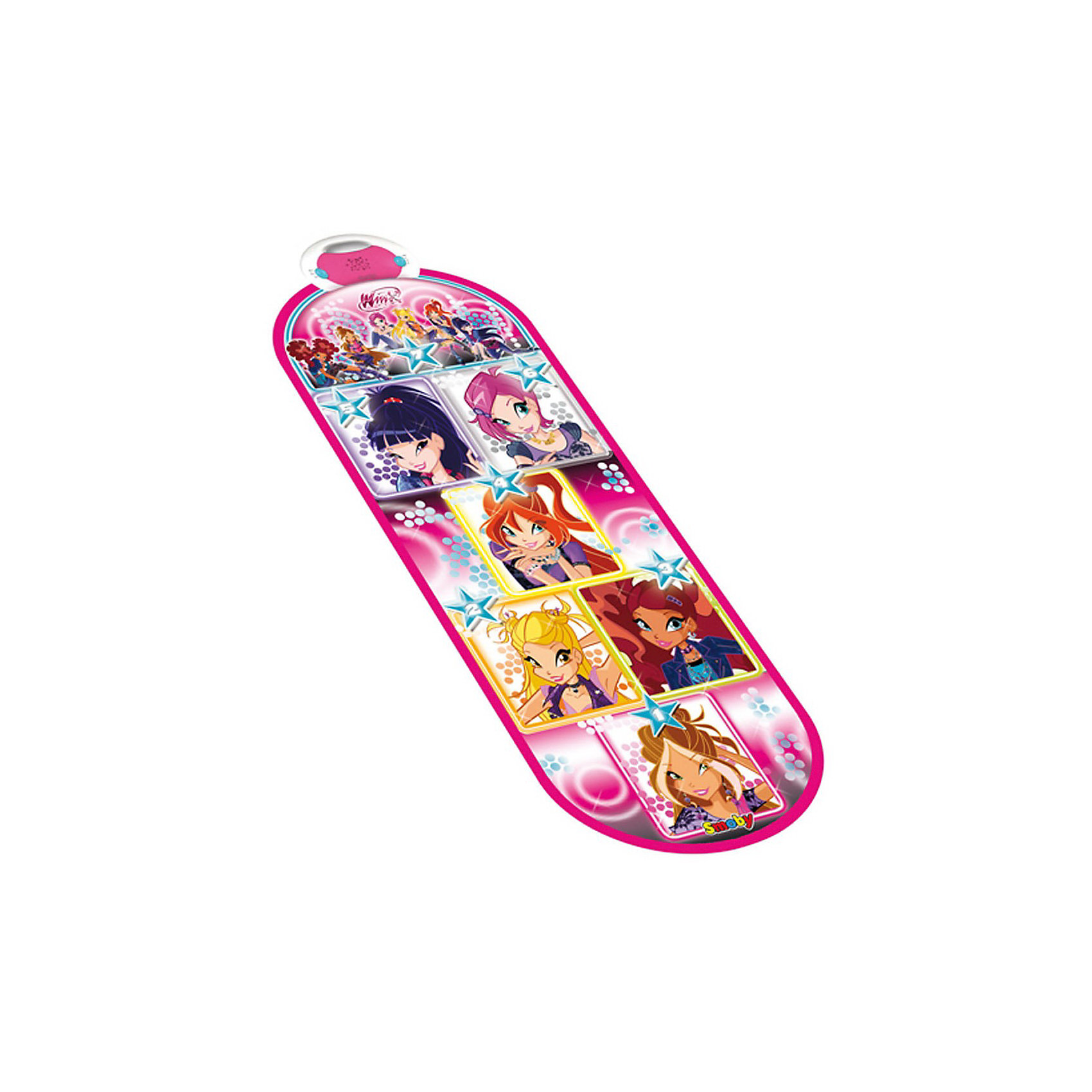 Танцевальный коврикКлассики, Winx Club Танцевальный коврикКлассики, Winx ClubАктивные игры<br>Танцевальный коврик Классики, Winx Club - оригинальная музыкальная игрушка, которая надолго увлечет Вашу девочку. Красочный коврик выполнен по мотивам популярного мультсериала Winx Club (Клуб Винкс. Школа Волшебниц) и украшен изображениями его героинь. <br>В коврике предусмотрено 3 режима игры: фристайл (произвольная игра), следуй за мной (надо выполнить задание без ошибок, иначе придется начинать все сначала), классики (по правилам обычной игры в Классики). Во время игры девочка может изучать цвета и цифры - прыгая по клеточкам или нажимая на них руками она услышит цифры от 1 до 7, цвета и имена всех волшебниц Винкс. Игрушка способствует физической активности ребенка, развивает координацию движений и чувство ритма. Коврик легко сворачивается и не занимает много места при хранении.<br><br>Дополнительная информация:<br><br>- Требуются батарейки: 3 х LR6 (в комплект не входят).<br>- Размер коврика: 120 х 45 см.<br>- Размер упаковки: 45 х 7 х 30 см.<br>- Вес: 0,777 кг.<br><br>Танцевальный коврик Классики, Winx Club (Клуб Винкс) можно купить в нашем интернет-магазине.<br><br>Ширина мм: 460<br>Глубина мм: 300<br>Высота мм: 70<br>Вес г: 860<br>Возраст от месяцев: 36<br>Возраст до месяцев: 84<br>Пол: Женский<br>Возраст: Детский<br>SKU: 3808405