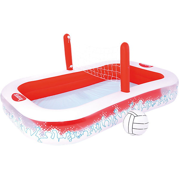 Игровой бассейн Волейбол + мяч, Bestway Игровой бассейн Волейбол + мяч, BestwayБассейны<br>Характеристики товара:<br><br>• материал: винил<br>• размер: 253х168х97 см<br>• объем: 636 л<br>• легкий прочный материал<br>• надувной <br>• мяч в комплекте<br>• яркий цвет<br>• комфортный<br>• возраст: от 3 лет<br>• страна бренда: США, Китай<br>• страна производства: Китай<br><br>Это отличный способ научить малышей не бояться воды и обеспечить детям веселое времяпровождение! Его можно просто наполнить шариками или заполнить водой, тогда бассейн поможет ребенку больше времени проводить на воде и свежем воздухе.<br><br>Предмет сделан из прочного материала, но очень легкого. Бассейн мало весит, его удобно брать с собой. Изделие произведено из качественных и безопасных для детей материалов.<br><br>Детский игровой бассейн Волейбол + мяч, от бренда Bestway (Бествей) можно купить в нашем интернет-магазине.<br><br>Ширина мм: 400<br>Глубина мм: 393<br>Высота мм: 90<br>Вес г: 4160<br>Возраст от месяцев: 36<br>Возраст до месяцев: 84<br>Пол: Унисекс<br>Возраст: Детский<br>SKU: 3825218