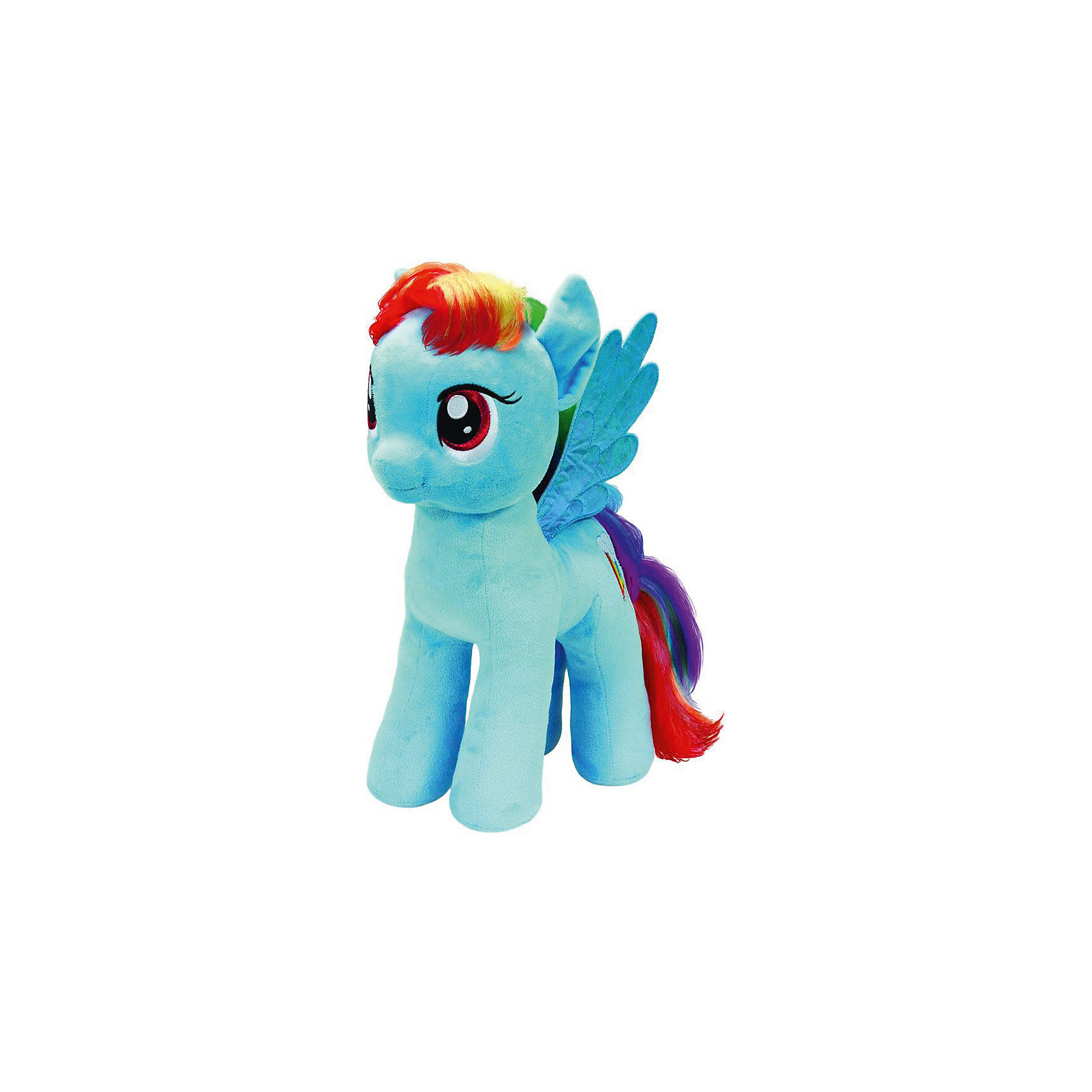 Пони Радуга Дэш, 51 см, My little Pony Пони Радуга Дэш, 51 см, My little PonyИгрушки<br>Мягкая игрушка Пони Радуга Дэш, My little Pony порадует всех юных поклонниц волшебных лошадок из популярного мультсериала Моя маленькая Пони: Дружба -это чудо ( My Little Pony: Friendship IsMagic). Пони Радуга Дэш (Rainbow Dash) - быстрая, ловкая и умелая лошадка-пегас с взъерошенной радужной гривой и хвостом, в Понивилле она выполняет ответственную работу: очищает небо, разгоняя облака. <br><br>Внешний вид игрушки полностью соответствует своей героине из мультфильма. У лошадки мягкая, приятная на ощупь голубая шерстка, радужные грива и хвост и голубые крылышки. Глазки и знак отличия - радуга с облаком искусно вышиты. Игрушка выполнена из качественных, безопасных для детей материалов.<br><br>Дополнительная информация:<br><br>- Материал: искусственный мех, синтепон.<br>- Размер игрушки: 51 см.<br>- Размер упаковки: 40 x 25 x 51 см.<br>- Вес: 0,3 кг.<br><br>Мягкую игрушку Пони Радуга Дэш, My little Pony (Май литл Пони) можно купить в нашем интернет-магазине.<br><br>Ширина мм: 400<br>Глубина мм: 250<br>Высота мм: 510<br>Вес г: 300<br>Возраст от месяцев: 24<br>Возраст до месяцев: 120<br>Пол: Женский<br>Возраст: Детский<br>SKU: 3833925