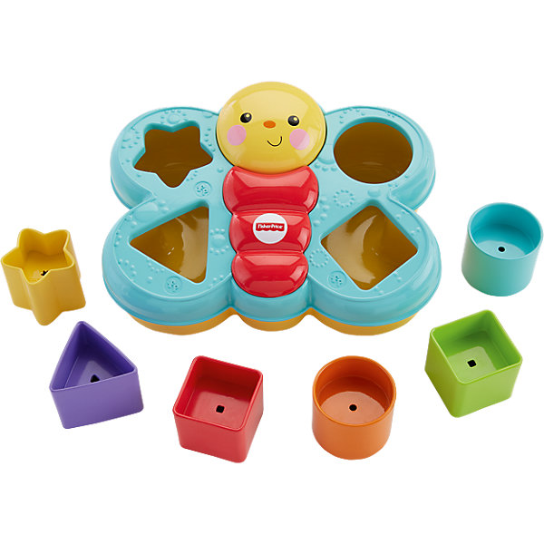 Сортер Бабочка, Fisher-Price Сортер Бабочка, Fisher-PriceСортеры<br>Сортер Бабочка, Fisher-Price (Фишер-прайс)- красочная развивающая игрушка, которая обязательно привлечет внимание Вашего малыша. Сортер выполнен в виде яркой разноцветной бабочки с забавной улыбающейся мордочкой. В ее крылышках размещены выемки, по форме соответствующие разноцветным фигуркам, входящим в набор. Правильно разместив все фигурки по своим местам, малыш украсит крылышки бабочки. Игрушка развивает логическое мышление, зрительное восприятие, двигательную координацию и мелкую моторику.<br><br>Дополнительная информация:<br><br>- В комплекте: сортер Бабочка, 6 фигур разной формы.<br>- Материал: пластик.<br>- Размер упаковки: 17 x 21 x 10,3 см.<br>- Вес: 0,334 кг.<br><br>Сортер Бабочка, Fisher-Price (Фишер Прайс) можно купить в нашем интернет-магазине.<br><br>Ширина мм: 205<br>Глубина мм: 165<br>Высота мм: 104<br>Вес г: 324<br>Возраст от месяцев: 6<br>Возраст до месяцев: 18<br>Пол: Унисекс<br>Возраст: Детский<br>SKU: 3863147
