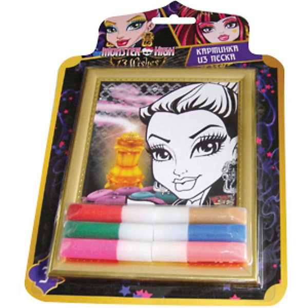 Набор Создай картинку 3D, Monster High Набор Создай картинку 3D, Monster HighКартины из песка<br>Набор Создай картинку 3D, Monster High - увлекательный набор для детского творчества, который позволит Вашей девочке создать свои первые маленькие шедевры. Процесс создания картины из песка прост и не представляет сложности для ребенка, на основу уже нанесен контур рисунка, нужно только аккуратно приклеить на него песок. Разнообразие цветов позволит раскрасить картинку согласно своей фантазии. Результатом работы будет оригинальная картинка-портрет героини популярного мультсериала Мonster High (Школа монстров).<br><br>Дополнительная информация:<br><br>- В комплекте: рамка, картинка-трафарет, песок с клеем - 6 цветов х 5,5 гр.<br>- Материал: картон.<br>- Размер упаковки: 1,5 x 32 x 21,2 см.<br>- Вес: 180 гр.<br><br>Набор способствует развитию мелкой моторики рук, внимания, творческих и художественных способностей ребенка.<br><br>Набор Создай картинку 3D, Monster High (Монстр Хай) можно купить в нашем интернет-магазине.<br><br>Ширина мм: 15<br>Глубина мм: 212<br>Высота мм: 320<br>Вес г: 18<br>Возраст от месяцев: 36<br>Возраст до месяцев: 144<br>Пол: Женский<br>Возраст: Детский<br>SKU: 3866746