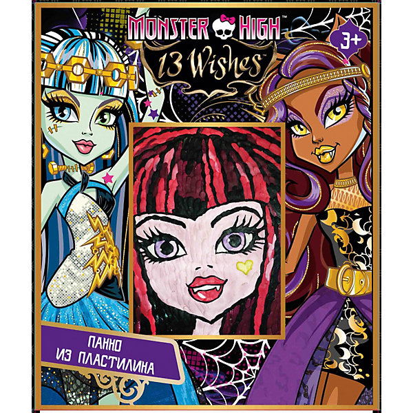 Панно из пластилина, Monster High Панно из пластилина, Monster HighНаборы для лепки<br>Панно из пластилина, Monster High - увлекательный набор для детского творчества, который станет приятным сюрпризом для юной поклонницы популярного мультсериала Школа монстров. С помощью картинки-основы и пластилина разных цветов она сможет создать красочный портрет одной из героинь любимого мультфильма. Картинка украсит комнату Вашей девочки или станет подарком, сделанным собственными руками для ее друзей и родственников.<br><br>Дополнительная информация:<br><br>- В комплекте: пластилин 10 цветов, стек, картинка-основа. <br>- Размер упаковки: 19 ? 5 ? 22 см.<br>- Вес: 0,3 кг.<br><br>Панно из пластилина, Monster High (Монстр Хай) можно купить в нашем интернет-магазине.<br><br>Ширина мм: 50<br>Глубина мм: 185<br>Высота мм: 225<br>Вес г: 300<br>Возраст от месяцев: 36<br>Возраст до месяцев: 132<br>Пол: Женский<br>Возраст: Детский<br>SKU: 3866749
