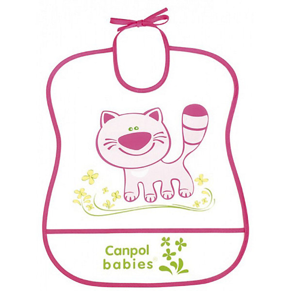 Пластмассовый мягкий нагрудник Котёнок, Canpol Babies Пластмассовый мягкий нагрудник Котёнок, Canpol BabiesНагрудники и салфетки<br>Пластмассовый мягкий нагрудник от Canpol Babies поможет защитить одежду ребенка во время кормления. Имеется карман, в который будут попадать упавшие кусочки пищи. Нагрудник легко моется горячей водой с мылом. <br>Дополнительная информация:<br>- Материал: ПЭВА пленка.<br>- Размер упаковки: 35,5 х 20 х 0,3 см.<br>- Вес: 31,7 гр.<br>Пластмассовый мягкий нагрудник, Canpol Babies можно купить в нашем интернет-магазине.<br><br>Ширина мм: 355<br>Глубина мм: 200<br>Высота мм: 3<br>Вес г: 32<br>Возраст от месяцев: 0<br>Возраст до месяцев: 36<br>Пол: Женский<br>Возраст: Детский<br>SKU: 3893862
