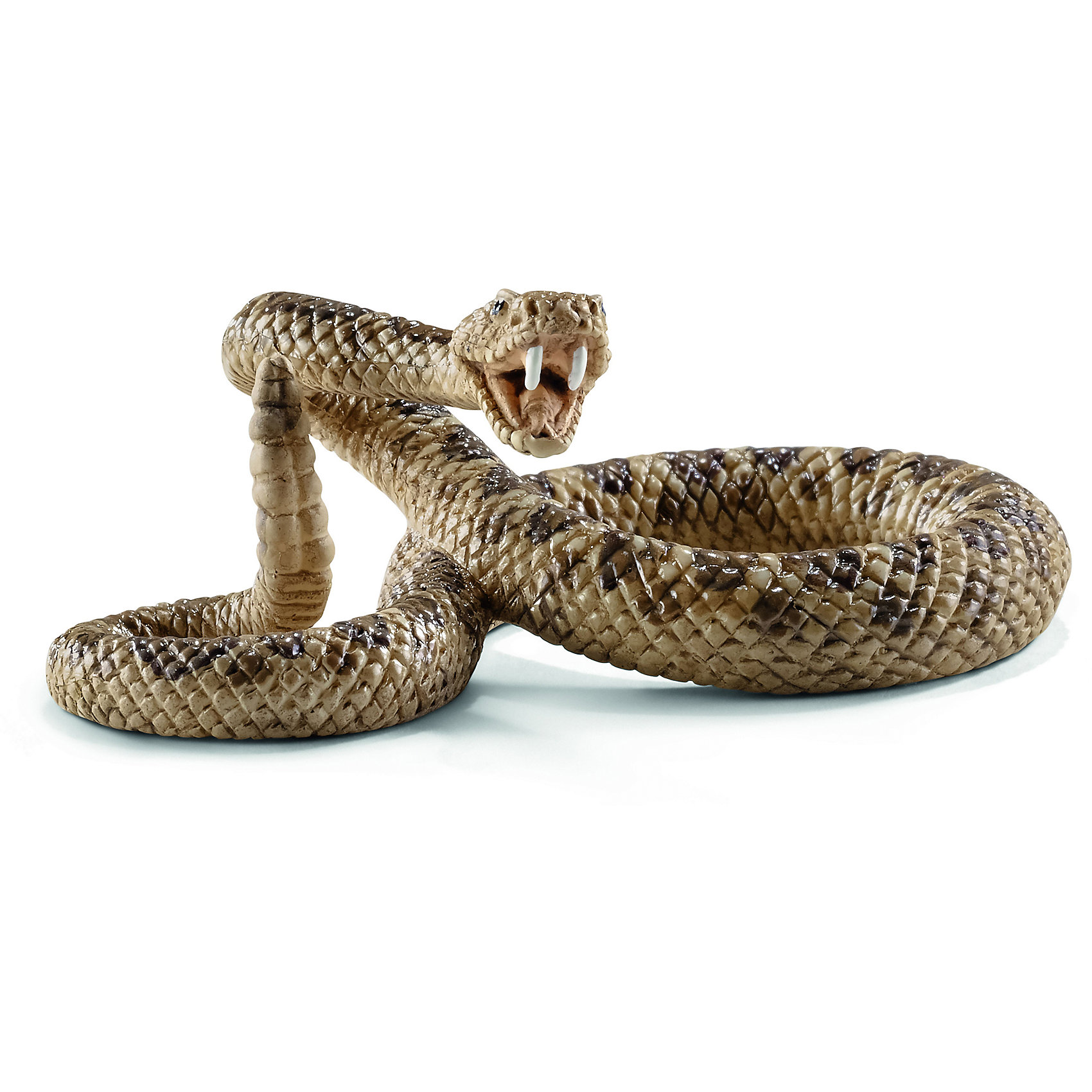 Гремучая змея, Schleich Гремучая змея, SchleichМир животных<br>Гремучая змея, Schleich (Шляйх) – это высококачественная коллекционная и игровая фигурка.<br>Фигурка Гремучей змеи прекрасно разнообразит игру вашего ребенка и станет отличным пополнением коллекции его фигурок животных. Гремучая змея - опаснейшая ядовитая змея, укус которой смертелен для человека. Характерная особенность — наличие хвостового погремка из ороговелых кольцеподобных образований, при вибрации которых возникает треск — акустический сигнал, которым змея предупреждает врагов об опасности. <br>Прекрасно выполненные фигурки Schleich (Шляйх) являются максимально точной копией настоящих животных и отличаются высочайшим качеством игрушек ручной работы. Каждая фигурка разработана с учетом исследований в области педагогики и производится как настоящее произведение для маленьких детских ручек. Все фигурки Schleich (Шляйх) сделаны из гипоаллергенных высокотехнологичных материалов, раскрашены вручную и не вызывают аллергии у ребенка.<br><br>Дополнительная информация:<br><br>- Размер фигурки: 6 х 4 х 2,5 см.<br>- Материал: высококачественный каучуковый пластик<br><br>Фигурку Гремучей змеи, Schleich (Шляйх) можно купить в нашем интернет-магазине.<br><br>Ширина мм: 92<br>Глубина мм: 45<br>Высота мм: 32<br>Вес г: 14<br>Возраст от месяцев: 36<br>Возраст до месяцев: 96<br>Пол: Унисекс<br>Возраст: Детский<br>SKU: 3902547