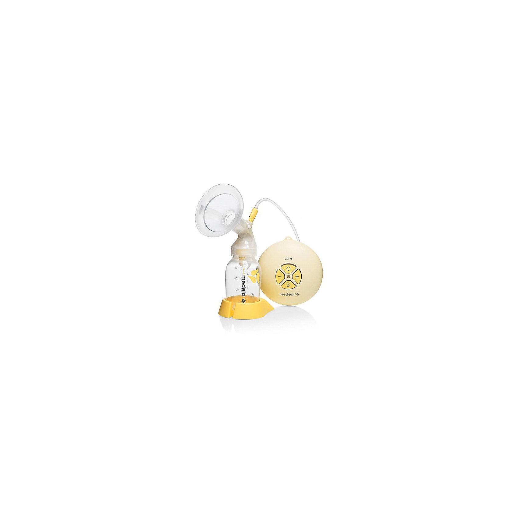 Молокоотсос электронный Swing , Medela Молокоотсос электронный Swing , MedelaМолокоотсосы и аксессуары<br>Электронный двухфазный молокоотсос автоматически воспроизводит естественный ритм сосания ребенком материнской груди, что стимулирует выработку молока. Комфортный, легкий, бесшумный и автономный, с функцией электронной памяти. Рекомендуем использовать как для частого, так и для эпизодического сцеживания, при проблемах с прикладыванием к груди или инфекциях молочной железы, при трещинах сосков или лактостазе. Выбор мам, ведущих активный образ жизни. После покупки нового молокоотсоса необходимо простерилизовать все контактирующие с молоком детали.<br><br>Дополнительная информация:<br><br>- Функция электронной памяти.<br>- Бесшумный.<br>- Работает от сети или 4 батареек АА (не входят в комплект).<br>- Не содержит Бисфенол-А<br>- Комплектация: воронка Personal Fit размер М, головка клапана, 2-компонентный коннектор, мембрана клапана (1 запасная мембрана клапана в комплекте), контейнер для сбора грудного молока, крышка, диск-заглушка, подставка под контейнер, мотор с отсеком для батарей, сетевой адаптер, 2 прокладки для груди (одноразовые) Медела, сумочка, подвесной шнурок.<br>- Материал: полипропилен, пластик.<br>- Размер: 27 x 24 x 8 см. <br><br>Молокоотсос электронный Swing , Medela (Медела) можно купить в нашем магазине.<br><br>Ширина мм: 270<br>Глубина мм: 245<br>Высота мм: 80<br>Вес г: 1300<br>Возраст от месяцев: -2147483648<br>Возраст до месяцев: 2147483647<br>Пол: Унисекс<br>Возраст: Детский<br>SKU: 3937710
