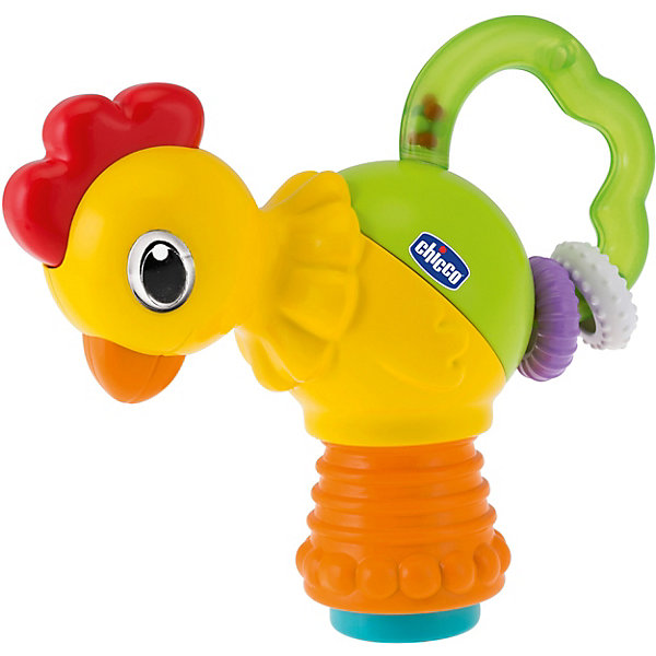 Игрушка-погремушка Петушок, Chicco Игрушка-погремушка Петушок, ChiccoИгрушки для новорожденных<br>Характеристики товара:<br><br>• возраст от 3 месяцев;<br>• материал: пластик;<br>• размер упаковки 21,1х16,5х5 см;<br>• вес упаковки 200 гр.;<br>• страна производитель: Китай. <br><br>Игрушка-погремушка «Петушок» Chicco выполнена в виде петушка с ручкой, похожей на хвост петуха. Внутри ручки находятся элементы, выполняющие роль погремушки. На ручку одеты 2 кольца, которые малыш будет перебирать, хватать, изучать. При нажатии на кнопку у основания она пищит. Игрушка развивает у детей хватательный рефлекс, тактильные ощущения, мелкую моторику рук.<br><br>Игрушку-погремушку «Петушок» Chicco можно приобрести в нашем интернет-магазине.<br><br>Ширина мм: 208<br>Глубина мм: 167<br>Высота мм: 60<br>Вес г: 130<br>Возраст от месяцев: 3<br>Возраст до месяцев: 18<br>Пол: Унисекс<br>Возраст: Детский<br>SKU: 3943185