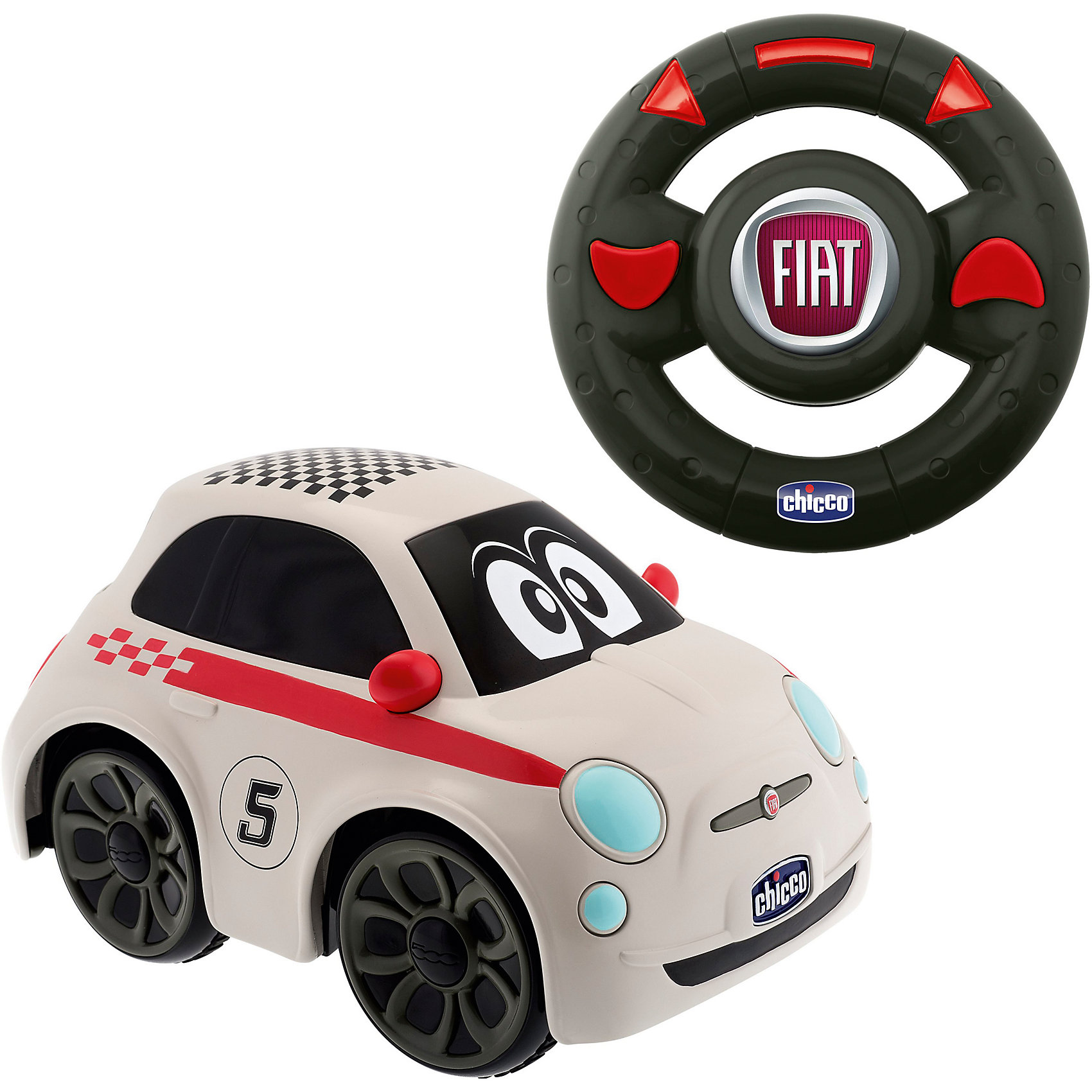 Машинка FIAT 500 Sport, с д.у., Chicco Машинка FIAT 500 Sport, с д.у., ChiccoМашинки<br>Машинка FIAT 500 Sport, с д.у., Chicco (Чико) - эта машинка доставит массу удовольствия юному автолюбителю.<br>Радиоуправляемая гоночная машинка с эстетикой, характером и энергией настоящего автомобиля Fiat 500 Sport. Ретро-стиль и дух свободы настоящего Fiat 500. Fiat 500 — это модель, считающаяся жемчужиной итальянского автомобилестроения во всем мире. Первая модель была создана в 1936 году и была такой крошечной, что в народе ее прозвали Topolino (с итальянского «мышонок»), а сегодня эту машинку с игрушечной внешностью обожают все — от мала до велика. Культовый автомобиль всей Европы теперь и для маленьких гонщиков. Руль у машинки — это удобный пульт управления. Прямо как у настоящего спорткара! Просто поверните его влево или вправо, и машинка изменит направление движения. А чтобы подать сигнал другим участникам движения, нужно нажать на кнопку в центре руля. Движение машинки сопровождается реалистичным шумом мотора.<br><br>Дополнительная информация:<br><br>- Материал: высококачественный пластик<br>- Батарейки (для машинки): 4 x AA 1,5 В (не входят в комплект)<br>- Батарейки (для руля): 3 x AAA 1,5 В (не входят в комплект)<br>- Рабочая частота: 40,665 МГц<br>- Размер: 21 x 16 x 14 см.<br><br>Машинку FIAT 500 Sport, с д.у., Chicco (Чико) можно купить в нашем интернет-магазине.<br><br>Ширина мм: 375<br>Глубина мм: 215<br>Высота мм: 165<br>Вес г: 1122<br>Возраст от месяцев: 24<br>Возраст до месяцев: 60<br>Пол: Унисекс<br>Возраст: Детский<br>SKU: 3943207