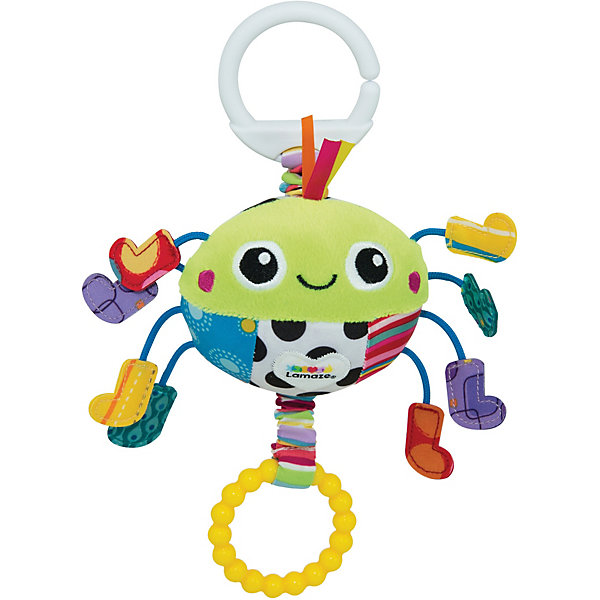 Подвеска Весёлый паучок, Lamaze Подвеска Весёлый паучок, LamazeИгрушки для новорожденных<br>Подвеска Весёлый паучок, Lamaze - забавная развивающая игрушка, которая обязательно привлечет внимание Вашего малыша. Милый веселый паучок выполнен в ярких разноцветных тонах, очень мягкий и приятный на ощупь. Материалы разной фактуры, контрастные цвета и лапки с шуршащими ботиночками стимулируют развитие тактильных и сенсорных навыков ребенка. Легкая конструкция и форма очень удобна для маленьких ручек малыша. Потяните паучка за желтое кольцо с радужной паутинкой и он будет вибрировать, слегка покачивая ножками.<br>Имеется кольцо для крепления к кроватке или коляске. Игрушка способствует развитию воображения и познавательной активности, учит причинно-следственным связям, тренирует мелкую моторику.<br><br>Дополнительная информация:<br><br>- Материал: текстиль, пластик.<br>- Размер игрушки: 3 x 15,2 x 12,7 см.<br>- Вес: 0,454 кг.<br><br>Подвеску Весёлый паучок, Lamaze, можно купить в нашем интернет-магазине.<br><br>Ширина мм: 275<br>Глубина мм: 156<br>Высота мм: 71<br>Вес г: 90<br>Возраст от месяцев: 0<br>Возраст до месяцев: 18<br>Пол: Унисекс<br>Возраст: Детский<br>SKU: 3965939
