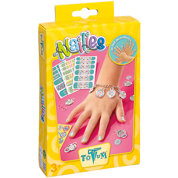 Набор для творчества NAILIES Набор для творчества NAILIESПоследняя цена<br>Набор для творчества NAILIES, Totum (Тотум)<br><br>Характеристики:<br><br>• восхитительные украшения для рук<br>• оригинальные амулеты<br>• в комплекте: набор наклеек, 3 листа наклеек для ногтей, металлические браслеты-цепочки, 5 металлических колец, 5 кулонов, инструкция<br>• размер упаковки: 13х20х3 см<br><br>Набор для творчества NAILIES предназначен для создания милых украшений своими руками. В процессе творчества девочка сможет изготовить для себя браслетик с пятью амулетами. Кроме того, в набор входят наклейки для ногтей, которых хватает на несколько применений! Подробная инструкция поможет девочке разобраться в процессе. Создавая украшения, ребенок развивает мелкую моторику, усидчивость и внимательность. А сами украшения будут отличным поводом для гордости!<br><br>Набор для творчества NAILIES, Totum (Тотум) можно купить в нашем интернет-магазине.<br><br>Ширина мм: 202<br>Глубина мм: 131<br>Высота мм: 40<br>Вес г: 80<br>Возраст от месяцев: 60<br>Возраст до месяцев: 120<br>Пол: Женский<br>Возраст: Детский<br>SKU: 3996488