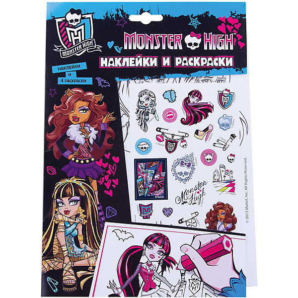 Наклейки и раскраски (голубая), Monster High Наклейки и раскраски (голубая), Monster HighРаскраски по номерам<br>Наклейки и раскраски (голубая), Monster High (Монстр Хай) – это лучший подарок для девочки поклонницы мультсериала Школа Монстров.<br>Набор листов для раскрашивания с веселыми наклейками! Вашему ребенку понравится раскрашивать картинки, а наклейками в стиле учениц школы Монстров можно украсить свои рисунки. Наклейки выполнены из высококачественного полимерного материала и отличаются высоким качеством.<br><br>Дополнительная информация:<br><br>- В наборе: наклейки, 4 раскраски<br>- Серия: Наклейки и раскраски<br>- Издательство: Росмэн<br>- Переплет: мягкий переплет<br>- Размер: 260 х 180 x 2 мм.<br>- Вес: 40 г<br>- Страниц: 10<br><br>Раскраску Наклейки и раскраски (голубая), Monster High (Монстер Хай) можно купить в нашем интернет-магазине.<br><br>Ширина мм: 260<br>Глубина мм: 180<br>Высота мм: 2<br>Вес г: 40<br>Возраст от месяцев: 60<br>Возраст до месяцев: 96<br>Пол: Женский<br>Возраст: Детский<br>SKU: 3998155