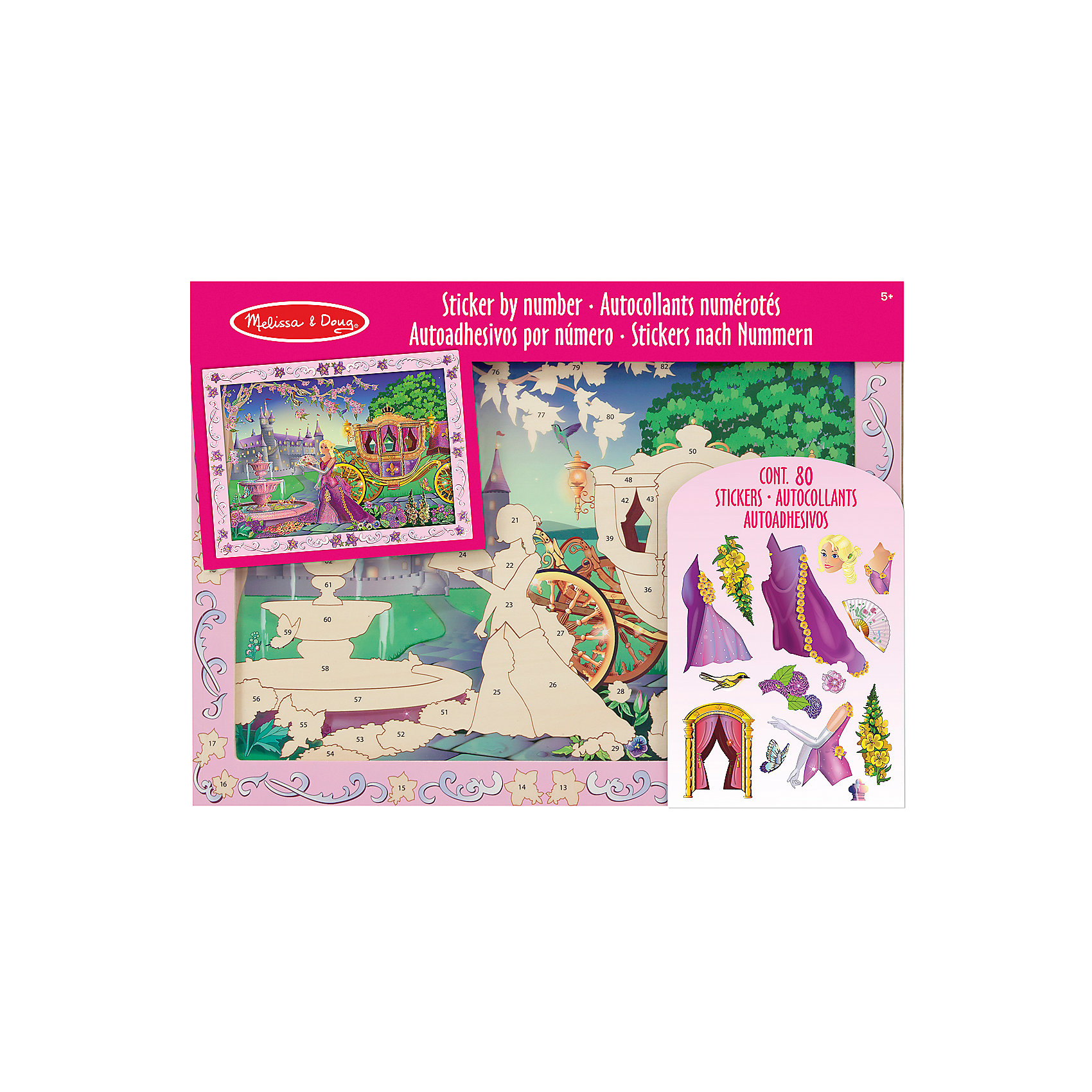Мозаика Сказочная Принцесса, Melissa & Doug Мозаика Сказочная Принцесса, Melissa & DougМозаика<br>Мозаика Сказочная Принцесса, Melissa & Doug (Мелисса и Даг) – идеальная развивающая игра для девочки, в результате которой с помощью цветных блестящих пронумерованных наклеек, она с легкостью сможет создать мозаичную картину замка с принцессой. Необходимо наклеить на деревянную основу стикеры с соответствующими цифрами. Развивая мелкую моторику пальцев, фантазию, зрительную память, девочка получит массу удовольствия от игры! К тому же картина, сделанная своими руками, станет отличным дополнением интерьера детской комнаты или замечательным подарком близким.<br><br>Комплектация: деревянная подложка, 80 стикеров <br><br>Дополнительная информация:<br>-Размер упаковки: 40,6х30,4х1,9 см<br>-Материал: дерево, картон <br>-Вес: 0,6 кг<br><br>Набор для творчества мозаика «Сказочная Принцесса» является превосходным подарком для детей, чтобы они смогли весело и с пользой провести время дома, проявив фантазию и творческий подход.<br><br>Мозаика Сказочная Принцесса, Melissa & Doug (Мелисса и Даг) можно купить в нашем магазине.<br><br>Ширина мм: 400<br>Глубина мм: 400<br>Высота мм: 300<br>Вес г: 620<br>Возраст от месяцев: 60<br>Возраст до месяцев: 180<br>Пол: Унисекс<br>Возраст: Детский<br>SKU: 4008269