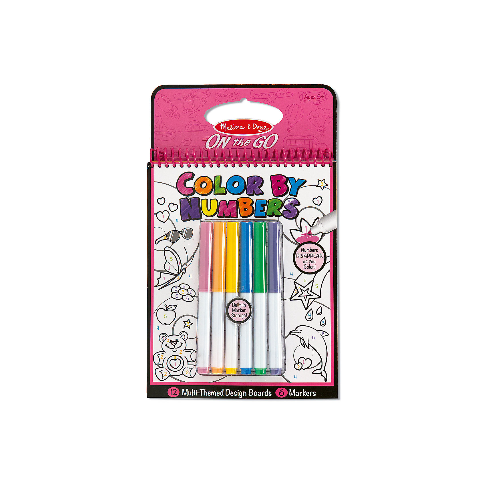 Набор Раскрась по цифрам (розовый), Melissa & Doug Набор Раскрась по цифрам (розовый), Melissa & DougРисование<br>Набор Раскрась по цифрам (розовый), Melissa & Doug (Мелисса и Даг) – это простая для маленьких детей книжка-раскраска, включающая 12 картонных изображений, которые нужно раскрасить, выбрав правильный фломастер согласно цифре на участке картинки. Цифра на рисунке исчезает при заполнении необходимым цветом. Набор развивает не только мелкую моторику рук, фантазию, но и зрительную память.<br><br>Комплектация: блокнот с 12 рисунками, 6 фломастеров<br><br>Дополнительная информация:<br>-Материал: бумага, пластик<br>-Размер упаковки: 25,4х15х0,5 см<br>-В ассортименте: наборы розового и голубого цветов<br><br>Занимательные картинки из раскраски для малышей в виде удобного блокнота понравится разукрашивать всем детям и дома, и в дороге. <br><br>Набор Раскрась по цифрам (розовый), Melissa & Doug (Мелисса и Даг) можно купить в нашем магазине.<br><br>Ширина мм: 150<br>Глубина мм: 150<br>Высота мм: 250<br>Вес г: 340<br>Возраст от месяцев: 60<br>Возраст до месяцев: 180<br>Пол: Унисекс<br>Возраст: Детский<br>SKU: 4008285
