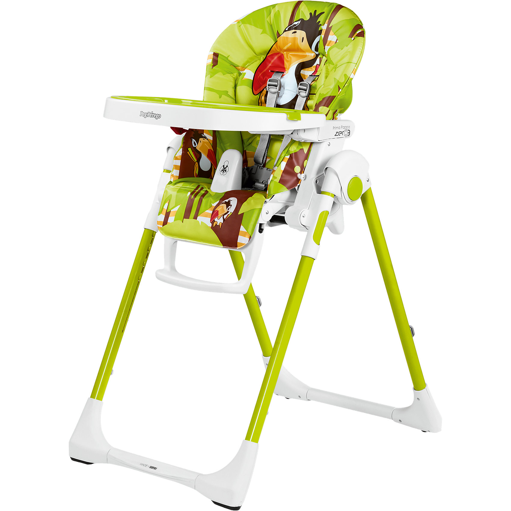 Стульчик для кормления Prima Pappa Zero3, Peg-Perego, Tucano салатовый Стульчик для кормления Prima Pappa Zero3, Peg-Perego, Tucano салатовыйСтульчики для кормления<br>Удобный и функциональный стульчик Prima Pappa Zero3, Peg-Perego, обеспечит комфорт и безопасность Вашего малыша во время кормления. Спинка сиденья легко регулируется в 5 положениях (вплоть до горизонтального), что позволяет использовать стульчик как для кормления так<br>и для игр и сна. Широкое и эргономичное мягкое сиденье будет удобно как малышу, так и ребенку постарше. Стульчик оснащен регулируемыми 5-точечными ремнями безопасности, а планка-разделитель для ножек под столиком не даст малышу соскользнуть. Высота стула<br>регулируется в 7 положениях, выбрав самое низкое положение и убрав столик, Вы легко трансформируете стул для кормления в низкий безопасный детский стульчик, куда ребенок может садиться сам. Подножка регулируется в 3 позициях, позволяя выбрать оптимальное для ребенка<br>положение. <br><br>Широкий съемный столик оснащен подносом с отделениями для кружки или стакана, поднос можно снять для быстрой чистки и использовать основную поверхность для игр и занятий. Для детей постарше стул можно использовать без столика для кормления, придвинув его к столу<br>для взрослых. Ножки оснащены колесиками с блокираторами, что позволяет легко перемещать стульчик по комнате. Кожаный чехол легко снимаются для чистки. Стульчик легко и компактно складывается и занимает мало места при хранении. Подходит для детей в возрасте от 0<br>месяцев до 3 лет.<br><br>Дополнительная информация:<br><br>- Цвет: салатовый.<br>- Материал: пластик, эко-кожа.<br>- Размер в разложенном состоянии: 55 х 76 х 105 см. <br>- Размер в сложенном состоянии: 58 х 28,5 х 103,5 cм. <br>- Вес: 7,6 кг.<br><br>Стульчик для кормления Prima Pappa Zero3, Peg-Perego, Tucano салатовый, можно купить в нашем интернет-магазине.<br><br>Ширина мм: 930<br>Глубина мм: 530<br>Высота мм: 290<br>Вес г: 10010<br>Цвет: mehrfarbig<br>Возраст от месяцев: 0<br>Возраст до месяцев: 36<br>Пол: Унисекс<br>Возраст: Детский<br>SKU: 4009939