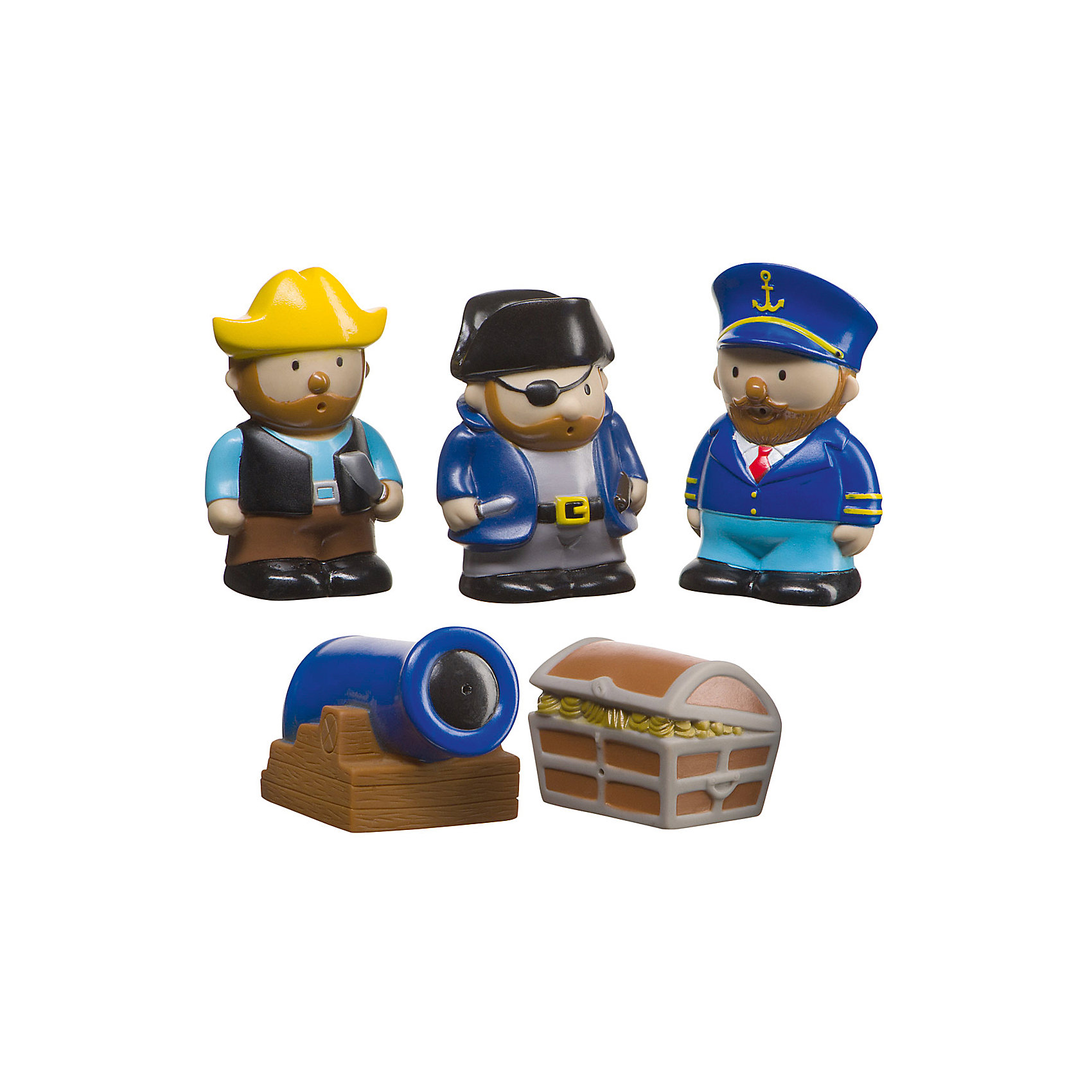 Набор игрушек для ванной Пираты, Happy Baby Набор игрушек для ванной Пираты, Happy BabyДля подрастающего малыша важно создать комфортные условия для развития где бы он не находился. Превратите купание Вашего малыша из обычной гигиенической процедуры в веселое и занимательное занятие. Пираты от Happy Baby (Хэппи Беби) — набор из трех забавных фигурок пиратов, сокровищ в сундуке и пушки, стреляющей водой. Игрушки милые, яркие и крохе будет легко с ними взаимодействовать. Игрушки мягкие, их можно сжимать и даже попробовать на зуб! Благодаря наличию выпуклых частей, малыш играя будет развивать мелкую моторику. Вы сможете использовать набор Пираты для игр в ванне с ребенком очень долго, ведь с забавными фигурками можно придумать множество развлечений, а еще они брызгаются водой!<br><br>Дополнительная информация:<br><br>- В наборе три мягких фигурки пиратов, сундук с сокровищами, пушка;<br>- Безопасные материалы;<br>- Яркие цвета;<br>- Брызгаются водой;<br>- Высота пирата: 8,5 см;<br>- Размер упаковки: 34 х 29 х 43 см.<br><br>Набор игрушек для ванной Пираты, Happy Baby (Хэппи Беби) можно купить в нашем интернет-магазине.<br><br>Ширина мм: 340<br>Глубина мм: 290<br>Высота мм: 430<br>Вес г: 2840<br>Возраст от месяцев: 6<br>Возраст до месяцев: 36<br>Пол: Унисекс<br>Возраст: Детский<br>SKU: 4012417