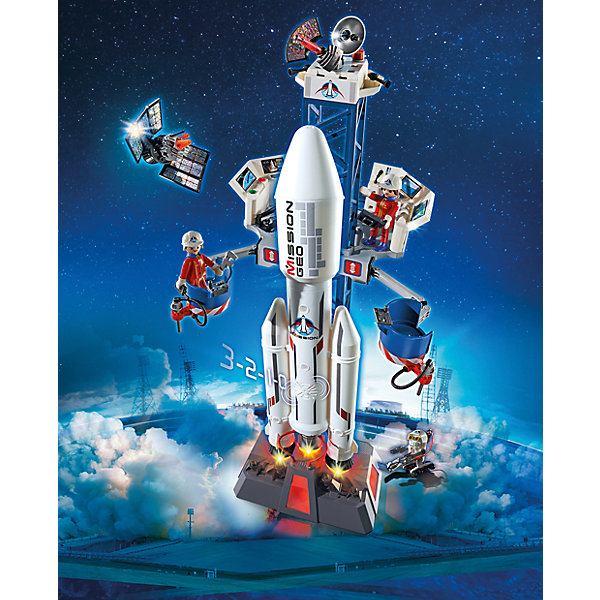 Космическая миссия: Космическая ракета с базовой станцией, Playmobil Космическая миссия: Космическая ракета с базовой станцией, PlaymobilПластмассовые конструкторы<br>Отправляйся в космос вместе с этим замечательным набором. Скорее снаряжай экспедицию и готовь к отправке космический корабль. Подвижная платформа может регулироваться в четырех позициях. Транспортные контейнеры могут быть отцеплены от ракеты. У подножия стартовой платформы есть командный центр. С помощью ракеты ты сможешь запустить на орбиту спутник, которых находится внутри грузового отсека ракеты. Звуковые и световые эффекты сделают игру еще реалистичнее и интереснее. Все детали прекрасно проработаны и выполнены из высококачественного экологичного пластика безопасного для детей. Играть с таким набором не только приятно и интересно - подобные виды игры развивают мелкую моторику, воображение, творческое мышление.<br><br>Дополнительная информация:<br><br>- 2 фигурки в наборе. <br>- Комплектация: 2 фигурки механиков, обслуживающая платформа, сателлит, аксессуары, робот. <br>- Материал: пластик.<br>- Световые, звуковые эффекты.<br>- У ракеты горят задние огни. <br>- Обратный отсчет можно установить на английском и французском языках.<br>- Размер пусковой установки: 22 x 28 x 72 см<br>- Высота фигурки: 7,5 см.<br>- Голова, руки, ноги у фигурок подвижные.<br>- Элемент питания: 2 микробатарейки батарейки 1,5 V (не входят в комплект).<br><br>Набор Космическая ракета с базовой станцией, PLAYMOBIL (Плеймобил), можно купить в нашем магазине.<br><br>Ширина мм: 519<br>Глубина мм: 383<br>Высота мм: 132<br>Вес г: 1606<br>Возраст от месяцев: 72<br>Возраст до месяцев: 144<br>Пол: Мужской<br>Возраст: Детский<br>SKU: 4012471