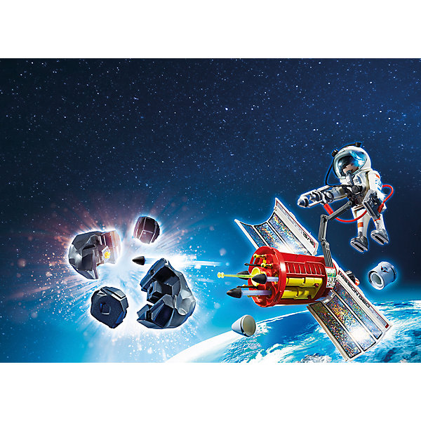 Космическая миссия: Спутниковый метеороидный лазер, PLAYMOBIL Космическая миссия: Спутниковый метеороидный лазер, PLAYMOBILПластмассовые конструкторы<br><br><br>Ширина мм: 288<br>Глубина мм: 187<br>Высота мм: 96<br>Вес г: 445<br>Возраст от месяцев: 72<br>Возраст до месяцев: 144<br>Пол: Мужской<br>Возраст: Детский<br>SKU: 4012473