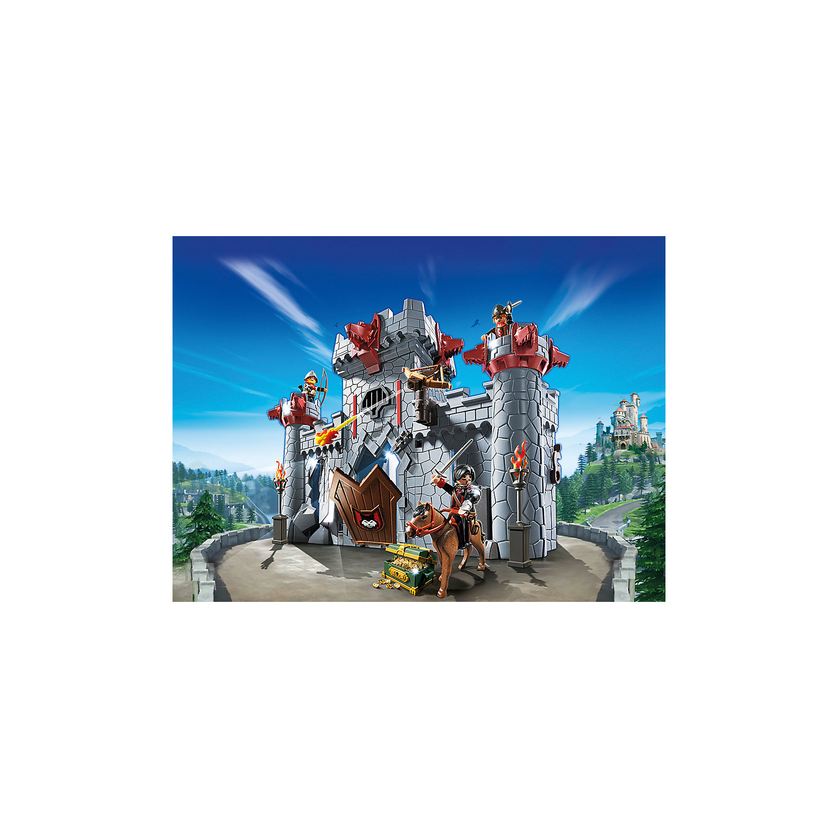PLAYMOBIL 6697: Черный замок Барона PLAYMOBIL 6697: Черный замок БаронаКонструктор PLAYMOBIL (Плеймобил) 6697: Черный замок Барона - прекрасная возможность для ребенка проявить свою фантазию! Времена доблестных рыцарей, прекрасных дам и захватывающих приключений всегда будут для детей очень интересными. С помощью деталей набора Черный замок Барона Вы сможете построить настоящий замок, полный ходов и ловушек. Прочные стены замка надежно охраняют рыцари на сторожевых башнях. Воры пробили дыру в стене и готовятся попасть внутрь! Сам Барон надел доспехи и поехал биться с захватчиками. Арбалет на стене стреляет без перерыва. Играть с конструктором очень интересно: конструкцию можно раскрыть, чтобы было удобно играть внутри. Конструктор Черный замок Барона дает ребенку множество игровых возможностей: в него интересно играть как одному, так и целой компанией. Создай увлекательные сюжеты с набором Черный замок Барона или объедини его с другими наборами серии и игра станет еще интереснее. Придумывая увлекательные сюжеты с деталями конструктора, Ваш ребенок развивает фантазию, мышление и просто прекрасно проводит время!<br><br>Дополнительная информация:<br><br>- Конструкторы PLAYMOBIL (Плеймобил) отлично развивают мелкую моторику, фантазию и воображение;<br>- В наборе: 3 минифигурки (Барон и два рыцаря), детали для строительства замка, лошадь, сокровище, оружие, аксессуары;<br>- Материал: безопасный пластик;<br>- Размер минифигурок: 7,5 см;<br>- Размер упаковки: 35 х 33 см;<br>- Вес: 1,4 кг<br><br>Конструктор PLAYMOBIL (Плеймобил) 6697: Черный замок Барона можно купить в нашем интернет-магазине.<br><br>Ширина мм: 388<br>Глубина мм: 350<br>Высота мм: 165<br>Вес г: 1368<br>Возраст от месяцев: 60<br>Возраст до месяцев: 120<br>Пол: Унисекс<br>Возраст: Детский<br>SKU: 4012510