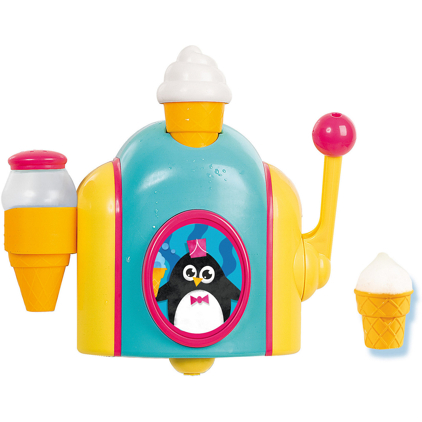 Игрушка для ванной Фабрика пены, TOMY Игрушка для ванной Фабрика пены, TOMYИдеи подарков<br>Игрушка для ванной Фабрика пены, TOMY (ТОМИ) – эта игрушка сделает купание Вашего малыша весёлым и увлекательным!<br>Игрушка для ванной «Фабрика пены» от TOMY (ТОМИ) научит малыша делать мороженое прямо во время купания! Прикрепите игрушку к стене ванной комнаты, залейте в нее немного детского шампуня или геля для душа, разбавленного водой, и «запустите производство»! Для этого достаточно потянуть рычажок, и маленький стаканчик наполнится пеной – мороженое готово! Не забудьте сверху присыпать его «тертым шоколадом» или «корицей». Игрушка развивает воображение ребенка и положительно влияет на формирование мелкой моторики.<br><br>Дополнительная информация:<br><br>- В комплекте с игрушкой: 3 стаканчика, шейкер-«солонка»<br>- Крепится на прочных присосках<br>- Материал: высококачественный пластик<br>- Размер упаковки: 28,3 х 27,5 х 12,7 см.<br>- Вес: 740 гр.<br><br>Игрушку для ванной Фабрика пены, TOMY (ТОМИ) можно купить в нашем интернет-магазине.<br><br>Ширина мм: 286<br>Глубина мм: 283<br>Высота мм: 130<br>Вес г: 757<br>Возраст от месяцев: 18<br>Возраст до месяцев: 36<br>Пол: Унисекс<br>Возраст: Детский<br>SKU: 4023865