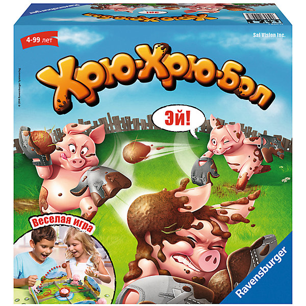 Игра Хрю-Хрю-бол, Ravensburger Игра Хрю-Хрю-бол, RavensburgerНастольные игры на ловкость<br>Динамичная игра Хрю-Хрю-бол от Ravensburger (Равенсбургер) - прекрасное времяпрепровождение для детей и взрослых! Проверьте, насколько быстра Ваша реакция. В этой игре нужно как можно быстрее и точнее бросать друг в друга ком грязи до того, как проснется принимающая ванну мама-Хрюша. Иначе можно собрать все штрафные помывочные жетоны и оказаться в проигрыше.<br><br>- В комплекте:<br>1 игровое поле, состоящее из 4-х частей и одной перегородки, 4поросенка, 1 таймер в виде мамы Хрюшки, 1 ком грязи, 1 лужа (кольцо), 9 помывочных штрафных жетонов<br>- Размер упаковки: 26,5 х 26,5 х 11 см<br><br>Игру Хрю-Хрю-бол, Ravensburger (Равенсбургер) можно купить в нашем магазине.<br><br>Ширина мм: 265<br>Глубина мм: 265<br>Высота мм: 110<br>Вес г: 1000<br>Возраст от месяцев: 48<br>Возраст до месяцев: 216<br>Пол: Унисекс<br>Возраст: Детский<br>SKU: 4026284