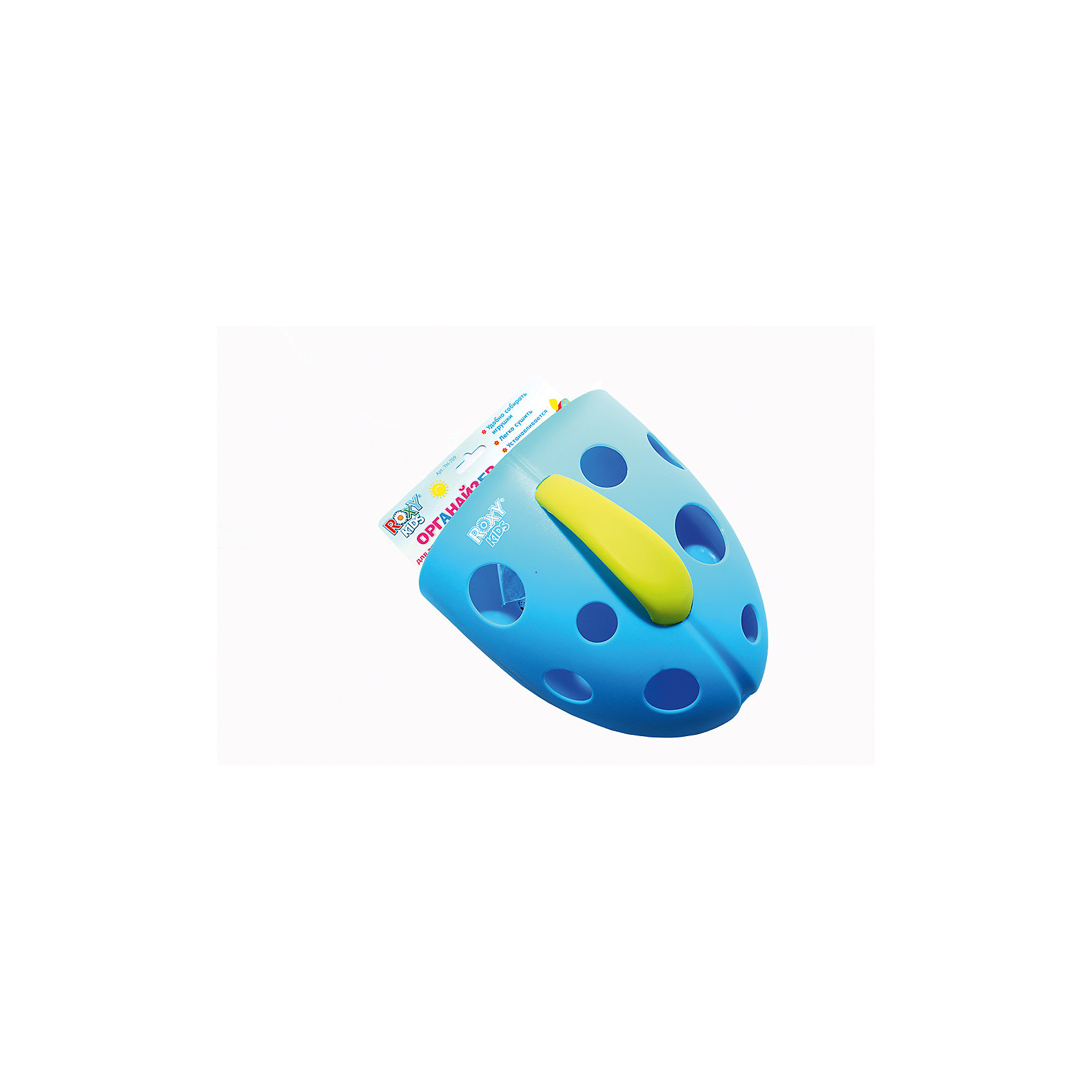 Органайзер для игрушек на присоске, Roxy-Kids, голубой Органайзер для игрушек на присоске, Roxy-Kids, голубойПрочие аксессуары<br>Органайзер для игрушек на присоске, Roxy-Kids (Рокси-Кидс), голубой предназначен для хранения игрушек и банных принадлежностей Вашего ребенка. Крепится к стенкам ванной комнаты на присоску или крючок, поэтому всегда будет под рукой. Кроме того, с органайзером может играть ребенок постарше, вылавливая игрушки из воды как сачком. Это будет развивать его координацию движений и тактильные навыки. Яркий цвет и дизайн без сомнения привлечет его внимание малыша. <br><br>Характеристики:<br>-Цвет: голубой<br>-Имеет специальную присоску для крепления на стене ванной комнаты и петельку для подвешивания на крючок<br>-Практичная ручка органайзера позволит быстро вылавливать игрушки из воды<br>-Игрушки в органайзере очень удобно мыть под краном и легко сушить<br>-Яркий дизайн привлечет внимание ребенка<br>-Органайзер стимулирует у ребенка тактильные ощущения и координацию движений<br><br>Дополнительная информация:<br>-Размеры в упаковке (ДхШхВ): 240х220х115 мм<br>-Вес в упаковке: 200 г<br>-Материалы: пластик <br><br>Яркий органайзер станет незаменимым помощником маме и просто стильным аксессуаром ванной комнаты!<br><br>Органайзер для игрушек на присоске, Roxy-Kids (Рокси-Кидс), голубой можно купить в нашем магазине.<br><br>Ширина мм: 240<br>Глубина мм: 220<br>Высота мм: 115<br>Вес г: 200<br>Цвет: голубой<br>Возраст от месяцев: 6<br>Возраст до месяцев: 36<br>Пол: Мужской<br>Возраст: Детский<br>SKU: 4026287