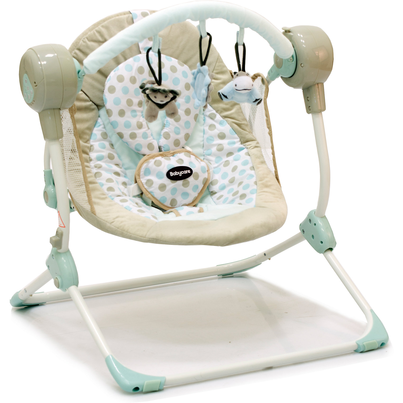Кресло-качели Balancelle, Baby Care, кремовый Кресло-качели Balancelle, Baby Care, кремовыйКресла-качалки<br>Характеристики кресла-качели Balancelle Baby Care:<br><br>• регулируется угол наклона спинки: 2 положения;<br>• предусмотрено 5 скоростей качания;<br>• музыкальный блок: 16 мелодий;<br>• регулятор громкости;<br>• таймер, 10,15,30 минут, автоматическое отключение;<br>• наличие 5-ти точечных ремней безопасности, мягкий паховый ограничитель;<br>• съемная дуга с подвесными игрушками;<br>• чехол кресла-качели можно снять и постирать при температуре 30 градусов;<br>• материал: алюминий, пластик, полиэстер, резиновые накладки на опорной конструкции;<br>• компактность в сложенном виде.<br><br>Размер в разложенном виде: 50х61х60 см<br>Размер сидения: 48х68 см<br>Вес: 3,2 кг<br>Допустимый вес ребенка: до 12 кг, возраст - до 8 месяцев.<br><br>Кресло-качели Baby Care Balancelle с вибро-музыкальным блоком устанавливается ровную поверхность. Для безопасности ребенка предусмотрены ремни безопасности. Во время пребывания в креслице, малыш изучает и рассматривает мягкие подвесные игрушки.<br><br>Комплектация:<br><br>• кресло-качели Balancelle;<br>• вибро-музыкальный блок;<br>• дуга с подвесными игрушками;<br>• съемная подушечка-подголовник, крепится на липучке;<br>• сетевой адаптер;<br>• инструкция.<br><br>Кресло-качели Balancelle, Baby Care, кремовый можно купить в нашем интернет-магазине.<br><br>Ширина мм: 620<br>Глубина мм: 470<br>Высота мм: 370<br>Вес г: 10800<br>Возраст от месяцев: 0<br>Возраст до месяцев: 8<br>Пол: Унисекс<br>Возраст: Детский<br>SKU: 4028902