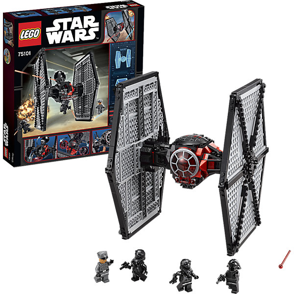 LEGO Star Wars 75101: Истребитель особых войск Первого Ордена LEGO Star Wars 75101: Истребитель особых войск Первого ОрденаПластмассовые конструкторы<br>LEGO Star Wars (ЛЕГО Звездные Войны) 75101: Истребитель особых войск Первого Ордена – это легендарный корабль-перехватчик, олицетворяющий разрушительную мощь темной стороны! Усовершенствованная и обновленная модификация истребителя имперских войск оснащена сдвоенным ионным двигателем, использующим энергию света звёзд, двумя мощными скорострельными пушками и вращающейся антенной для выслеживания вражеских кораблей. Внутри цилиндрической кабины с двумя люками помещается 2 пилота межгалактических войск Первого Ордена.<br><br>Комплектация: 517 деталей, 4 минифигурки: 2 пилота истребителя Первого Ордена, офицер Первого Ордена и команда Первого Ордена<br><br>Дополнительная информация:<br>-Серия: Звездные войны<br>-Размер в упаковке: 7,1x35,5x38 см<br>-Вес в упаковке: 900 г<br>-Количество деталей: 517 шт.<br>-Материалы: пластик<br><br>Эта замечательная модель истребителя позволит тебе воссоздать лучшие моменты фильма «Звёздные Войны: Пробуждение Силы»!<br><br>LEGO Star Wars (ЛЕГО Звездные Войны) 75101: Истребитель особых войск Первого Ордена можно купить в нашем магазине.<br><br>Ширина мм: 377<br>Глубина мм: 355<br>Высота мм: 73<br>Вес г: 876<br>Возраст от месяцев: 96<br>Возраст до месяцев: 144<br>Пол: Мужской<br>Возраст: Детский<br>SKU: 4047423