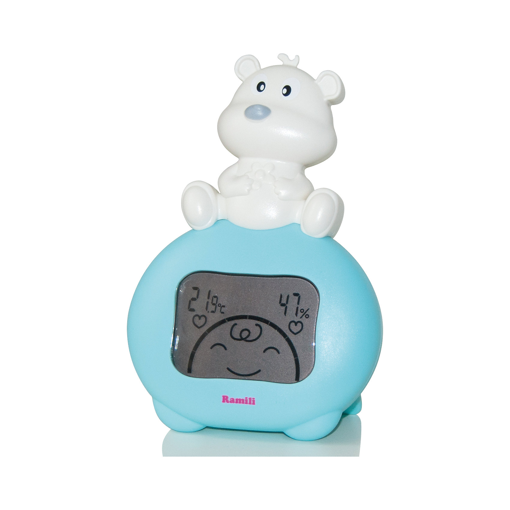 Термометр и гигрометр для детской комнаты Baby ET1003 Ramili Термометр и гигрометр для детской комнаты Baby ET1003 RamiliТермометры<br>Устройство отображает температуру и относительную влажность воздуха в детской комнате. Имеет встроенный емкий аккумулятор, который подзаряжается при подключении к розетке. Выполнен в форме забавного мишки, поэтому прекрасно впишется в интерьер любой детской комнаты и понравится малышам. <br><br>Дополнительная информация:<br><br>- Диапазон температур от 0С до +50С. <br>- Диапазон влажности от 20% до 90%. <br>- LCD дисплей. <br><br>Термометр и гигрометр для детской комнаты Baby ET1003 Ramili можно купить в нашем магазине.<br><br>Ширина мм: 120<br>Глубина мм: 60<br>Высота мм: 110<br>Вес г: 200<br>Возраст от месяцев: 0<br>Возраст до месяцев: 36<br>Пол: Унисекс<br>Возраст: Детский<br>SKU: 4047530