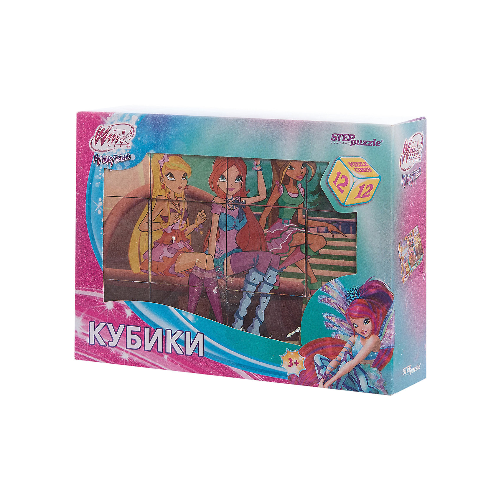 Кубики Winx Club , 12шт, Step puzzle Кубики Winx Club , 12шт, Step puzzleИгрушки<br>Кубики Winx , 12шт, Step puzzle (Степ пазл) – прекрасный комплект для развлечения и приятного времяпрепровождения с пользой для малыша.<br>Наборы из 12 кубиков – для тех, кто освоил навык сборки картинки из 9 кубиков. Заложенный дидактический принцип «от простого к сложному» позволит ребёнку поверить в свои силы. А герои сериала Winx Club (Клуб Винкс: Школа Волшебниц) сделают кубики любимой игрушкой. Кубики – это увлекательная игра и полезное занятие, развивающее логику, мелкую моторику, внимание и мышление малыша. Кроме того, занятия с кубиками помогают малышу усвоить такие важные понятия как часть и целое.<br><br>Дополнительная информация:<br><br>- В наборе: 12 кубиков<br>- Сторона кубика: 4 см.<br>- Размер готовой картинки: 12х16 см.<br>- Упаковка: картонная коробка<br>- Размер упаковки: 16х12х4 см.<br>- Вес: 300 гр.<br><br>Кубики Winx , 12шт, Step puzzle (Степ пазл) можно купить в нашем интернет-магазине.<br><br>Ширина мм: 12<br>Глубина мм: 4<br>Высота мм: 16<br>Вес г: 300<br>Возраст от месяцев: 36<br>Возраст до месяцев: 60<br>Пол: Женский<br>Возраст: Детский<br>SKU: 4048187