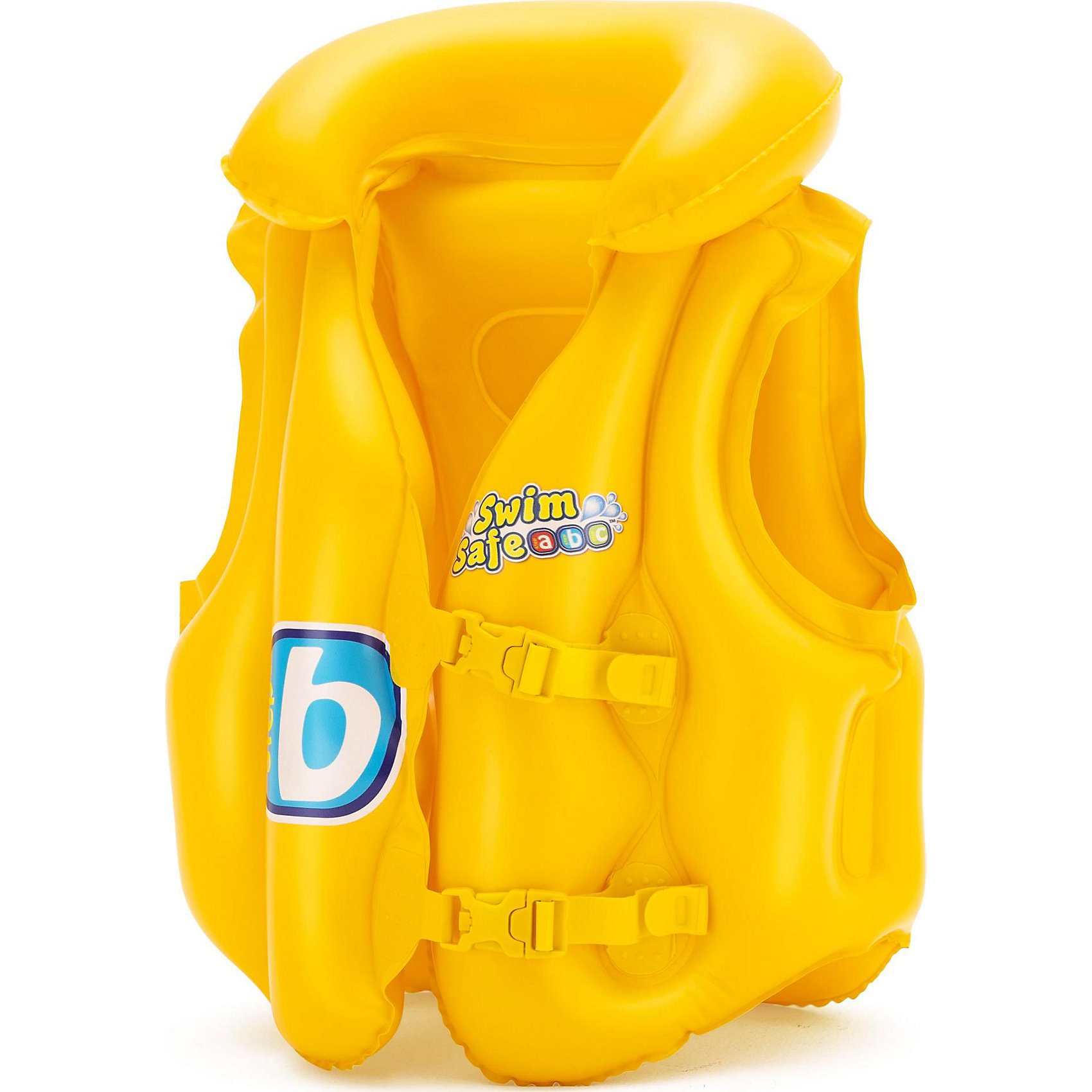Жилет надувной Swim Safe, ступень B, Bestway Жилет надувной Swim Safe, ступень B, BestwayКруги и нарукавники<br>Характеристики товара:<br><br>• материал: винил<br>• цвет: желтый<br>• размер: 51х46 см<br>• легкий материал<br>• в комплекте заплатка для ремонта<br>• надувной воротник<br>• яркий цвет<br>• предохранительные клапаны<br>• 3 воздушные камеры<br>• 2 быстрорастегиваемых регулируемых пряжки<br>• хорошо заметен на воде<br>• возраст: от 3 до 6 лет<br>• страна бренда: США, Китай<br>• страна производства: Китай<br><br>Это отличный способ научить малышей плавать и обеспечить детям веселое времяпровождение! Жилет поможет ребенку больше двигаться в воде и поддерживать хорошую физическую форму.<br><br>Предмет сделан из прочного материала, но очень легкого - отлично держится на воде. Жилет легкий, его удобно брать с собой. Изделия произведены из качественных и безопасных для детей материалов.<br><br>Жилет надувной Swim Safe, ступень B, от бренда Bestway (Бествей) можно купить в нашем интернет-магазине.<br><br>Ширина мм: 140<br>Глубина мм: 30<br>Высота мм: 215<br>Вес г: 276<br>Возраст от месяцев: 36<br>Возраст до месяцев: 72<br>Пол: Унисекс<br>Возраст: Детский<br>SKU: 4051654