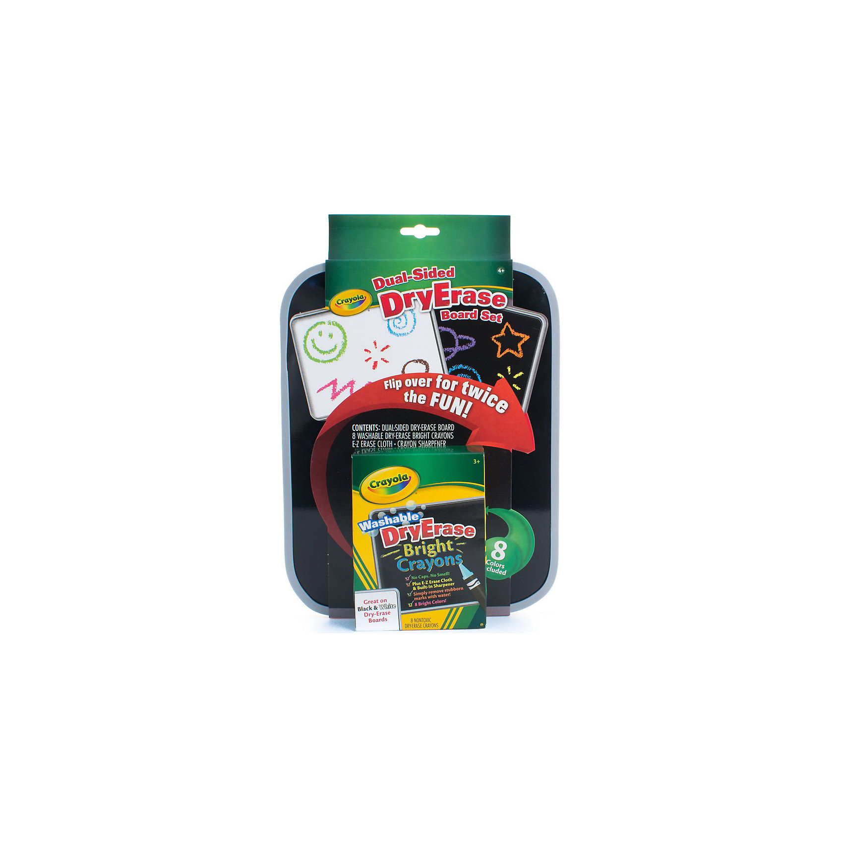 Двусторонняя доска для рисования Dry Erase, Crayola Двусторонняя доска для рисования Dry Erase, CrayolaНа двусторонней доске для рисования Dry Erase от знаменитого бренда Crayola (Крайола) ребенок будет с удовольствием рисовать входящими в комплект восковыми мелками. Яркие цвета мелков помогут вам создать свой маленький личный шедевр. Кроме того, вместе с доской и мелками в наборе – точилка для мелков и тряпочка для очистки. <br>Доска и мелки созданы по новой технологии Dry Erase от Crayola (Крайола), которая предполагает сухую очистку. Просто протрите поверхность сухой губкой, и она снова будет чистой. Никаких разводов и пятен, только легкая и быстрая очистка.<br>На этой доске также можно писать и рисовать маркерами Dry Erase (продаются отдельно)<br><br>Дополнительная информация:<br><br>Размеры упаковки: 32х21,9х4,1 см.<br>Размеры доски: 27 х 22 см <br>Вес: 420 грамм.<br><br>Двустороннюю доску для рисования Dry Erase, Crayola можно купить в нашем магазине.<br><br>Ширина мм: 320<br>Глубина мм: 219<br>Высота мм: 41<br>Вес г: 420<br>Возраст от месяцев: 36<br>Возраст до месяцев: 120<br>Пол: Унисекс<br>Возраст: Детский<br>SKU: 4055297