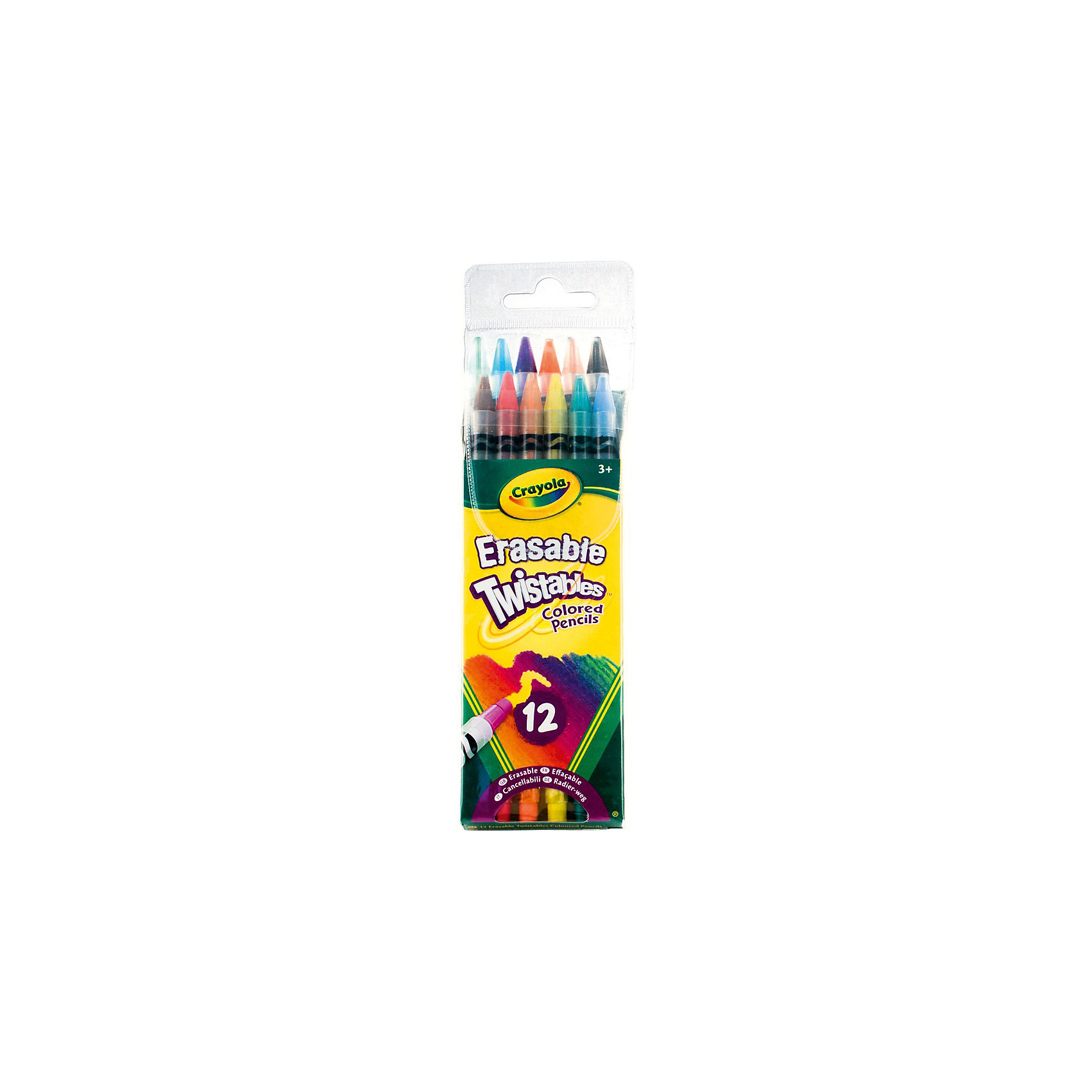 Набор выкручивающихся карандашей, 12 шт., Crayola Набор выкручивающихся карандашей, 12 шт., CrayolaНабор из 12 выкручивающихся карандашей с ластиками от Crayola (Крайола) помогут ребенку научиться рисовать и сделать свои рисунки аккуратнее. <br>Нередко карандаши ломаются и портятся, когда дети самостоятельно пытаются их подточить. С этими карандашами от Crayola (Крайола) подобного не произойдет, ведь они всегда подточены. Просто немного подкрутите карандаш, и вы сможете снова рисовать линии нужной толщины. <br>На конце каждого карандаша есть качественный ластик, позволяющий бесследно стереть нарисованное, не портя при этом бумагу. Теперь рисунки будут максимально аккуратными.<br><br>Дополнительная информация:<br><br>В наборе 12 карандашей разных цветов в пластиковых корпусах. <br>Размеры упаковки: 21х6,2х2 см. <br>Вес набора: 119 грамм.<br><br>Набор выкручивающихся карандашей, 12 шт., Crayola можно купить в нашем магазине.<br><br>Ширина мм: 210<br>Глубина мм: 62<br>Высота мм: 20<br>Вес г: 119<br>Возраст от месяцев: 72<br>Возраст до месяцев: 168<br>Пол: Унисекс<br>Возраст: Детский<br>SKU: 4055300