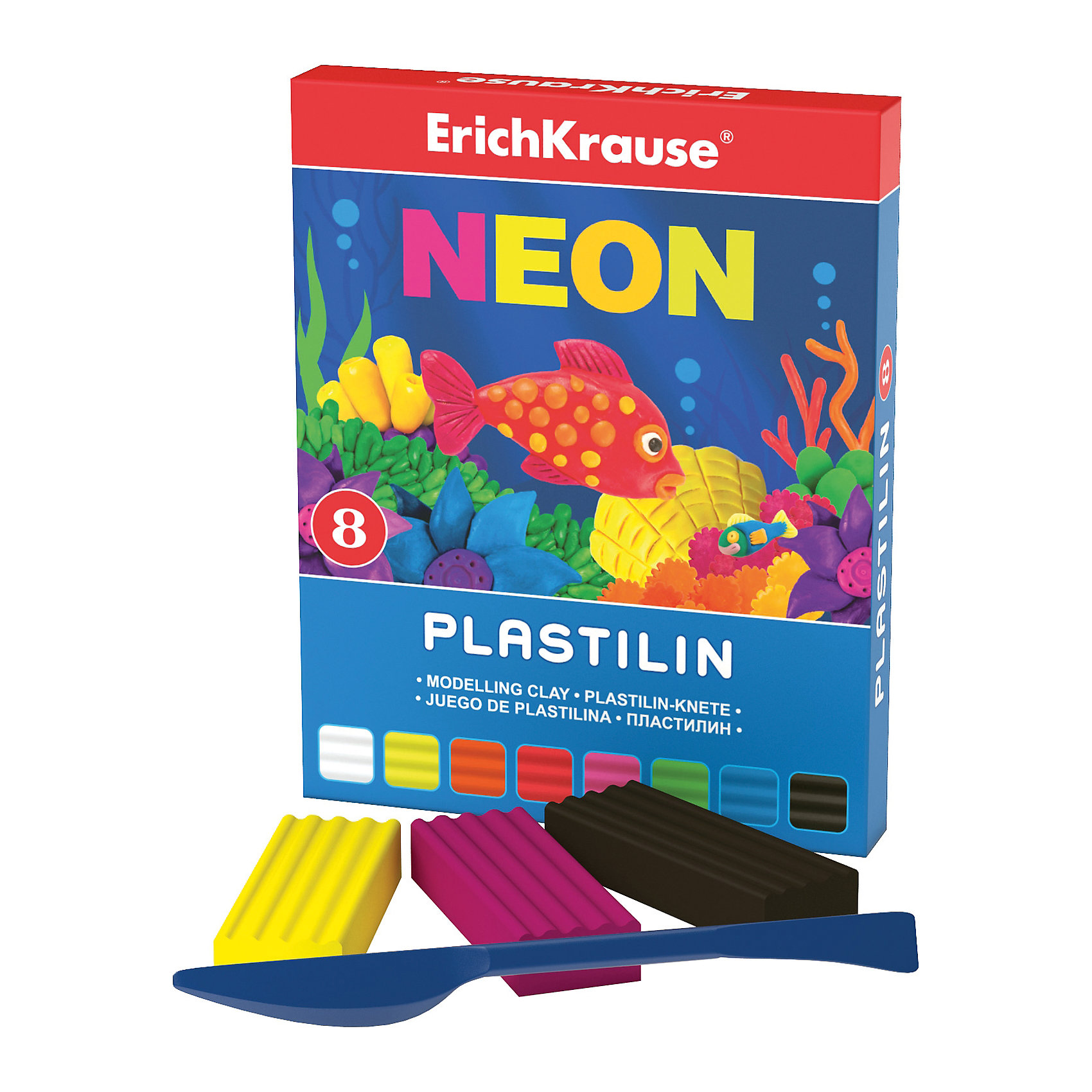 Пластилин Neon (8 цветов, 144г + стек), Artberry Пластилин Neon (8 цветов, 144г + стек), ArtberryЛепка<br>Пластилин Neon (Неон) (8 цветов, 144г + стек), Artberry (Артберри) невероятно мягкий и пластичный, поэтому из брусочков отлично получаются как плоские (так называемая техника рисования пластилином на поверхности), так и объемные фигурки. Набор пластилина отличается яркой и насыщенной палитрой, при этом цвета легко смешиваются между собой для получения новых оттенков. Позвольте вашему ребенку воплощать свои фантазии в лепке, развивая при этом воображение и мелкую моторику.<br><br>Характеристики:<br>-Сохраняет форму, не застывает на воздухе<br>-Произведен на основе натуральных растительных компонентов<br>-Не липнет к рукам или рабочей поверхности, не оставляет жирных пятен<br>-Лепка пластилином способствует развитию мелкой моторики, целеустремленности, терпения, творческих способностей<br><br>Комплектация: пластилин 8 цветов по 18 г, стек (пластиковый нож)<br><br>Дополнительная информация:<br>-Вес в упаковке: 175 г<br>-Размеры в упаковке: 151х119х10 мм<br>-Материалы: пластилин, пластик<br><br>Набор пластилина из 8 цветов является отличным подарком, который доставит настоящую радость детям и откроет новые возможности для развития творческих способностей Вашего ребенка.<br><br>Пластилин Neon (Неон) (8 цветов, 144г + стек), Artberry (Артберри) можно купить в нашем магазине.<br><br>Ширина мм: 151<br>Глубина мм: 119<br>Высота мм: 10<br>Вес г: 175<br>Возраст от месяцев: 36<br>Возраст до месяцев: 144<br>Пол: Унисекс<br>Возраст: Детский<br>SKU: 4058296