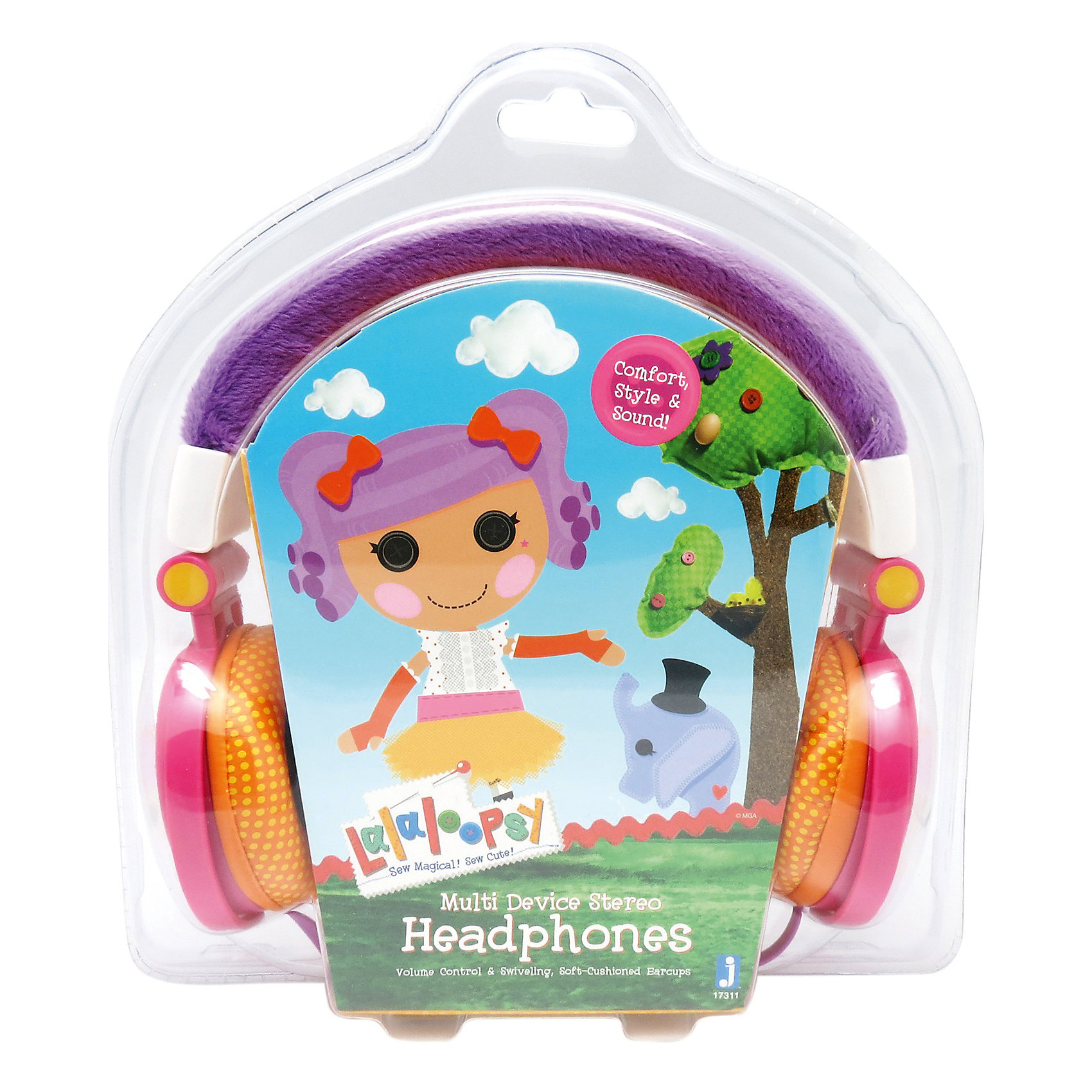 Наушники Lalaloopsy Наушники LalaloopsyНаушники Lalaloopsy (Лалалупси) - это отличный выбор для тех, кто хочет по-настоящему насладиться любимой музыкой.<br>Наушники Lalaloopsy– это замечательный подарок для любой девочки в возрасте от 3-х лет. Данный продукт является стильным аксессуаром для плеера, с помощью которого ваша маленькая принцесса непременно сможет выделиться в толпе. Изделие полностью покрывает ушные раковины, поэтому качество звука будет на наивысшем уровне; ребенок без труда различит каждый инструмент. Яркий привлекательный дизайн обязательно поднимет настроение вашему чаду.<br><br>Дополнительная информация:<br><br>- Длина шнура: 1,2 м.<br>- Тип разъема: mini jack 3,5 мм.<br>- Регулятор громкости<br>- Цвет: фиолетовый, розовый<br>- Материал: пластик<br>- Размер упаковки: 7х3х10 см.<br>- Вес: 200 гр.<br><br>Наушники Lalaloopsy (Лалалупси) можно купить в нашем интернет-магазине.<br><br>Ширина мм: 70<br>Глубина мм: 30<br>Высота мм: 100<br>Вес г: 200<br>Возраст от месяцев: 72<br>Возраст до месяцев: 192<br>Пол: Женский<br>Возраст: Детский<br>SKU: 4064769