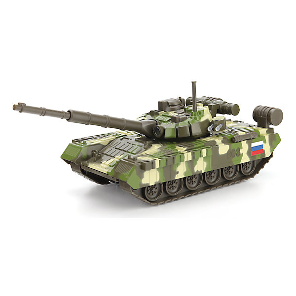 Танк T-90, со светом и звуком, ТЕХНОПАРК, в ассортименте Танк T-90, со светом и звуком, ТЕХНОПАРК, в ассортиментеВоенный транспорт<br>Танк T-90, со светом и звуком, ТЕХНОПАРК, в ассортименте – это тщательно проработанная игровая модель.<br>Модель ТАНК T-90 - миниатюрная копия настоящего танка. У танка вращается башня, опускается и поднимается пушка, в кабину экипажа открывается крышка люка. Боевая машина подсвечивается и издает звуковые эффекты. Играя с такой игрушкой, ребенок ощутит себя настоящим танкистом, на поле боя. Увлекательная сюжетно-ролевая игра не только развлекает ребёнка, но и вырабатывает такие практические качества, как ловкость и слаженность движений рук, сноровку и координацию, развивает мелкую моторику пальцев рук, заставляет подвигаться и пофантазировать.<br><br>Дополнительная информация:<br><br>- Цвет в ассортименте<br>- Цвет: зеленый или камуфляж<br>- Тип батареек: 3 батарейки типа LR41 (в комплекте)<br>- Материал: пластик<br>- Размер упаковки: 31х14х15 см.<br>- Вес: 530 гр.<br>- ВНИМАНИЕ! Данный товар представлен в ассортименте. К сожалению, предварительный выбор невозможен. При заказе нескольких единиц данного товара, возможно получение одинаковых<br><br>Танк T-90, со светом и звуком, ТЕХНОПАРК, в ассортименте можно купить в нашем интернет-магазине.<br><br>Ширина мм: 310<br>Глубина мм: 150<br>Высота мм: 140<br>Вес г: 530<br>Возраст от месяцев: 36<br>Возраст до месяцев: 120<br>Пол: Мужской<br>Возраст: Детский<br>SKU: 4077241