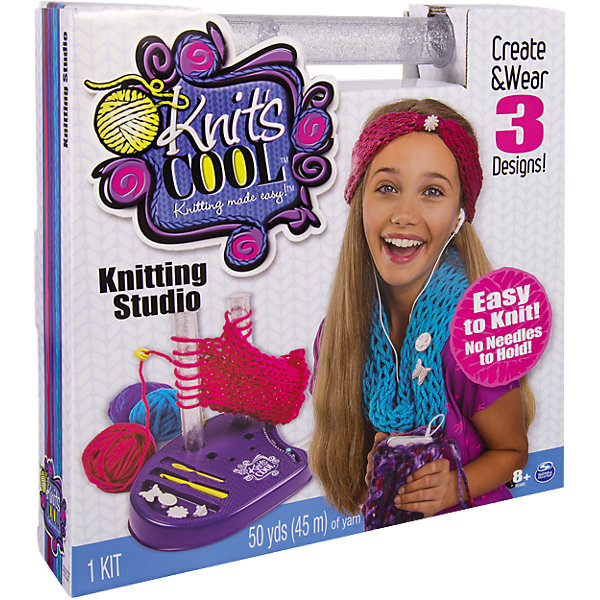Студия вязания, Knits Cool Студия вязания, Knits CoolДругие наборы<br>Студия вязания, Knits Cool (Нитс Кул) – этот набор порадует любительниц необычного вязания.<br>Замечательная новинка Студия вязания от компании Spin Master поможет юным модницам создавать по-настоящему прекрасные вещи, которые можно носить! Только представьте себе, что девочка самостоятельно связала себе модный ободок на голову, теплый шарфик или же чехол для телефона. Теперь связать практически любой аксессуар, можно даже не учась вязанию спицами или крючком. С набором для вязания Нитс Кул процесс вязания будет простым и увлекательным, а если возникнут какие-либо трудности, подробная инструкция поможет их преодолеть. Студия вязания, Knits Cool (Нитс Кул) представляет собой подставку, на которую устанавливаются два столбика для вязания, нитки со столбиков нужно будет поочередно перекидывать, в результате чего будет получаться петля, а за ней и целый ряд. Всего в наборе три пары столбиков, меняя которые, будут получаться петли различного размера. Для того, чтобы ряд был ровным, в наборе идет крючок-держатель, ровно фиксирующий нить. В наборе также имеются устройство для подсчёта рядов, крючок и игла для завершения изделия. Все дополнительные приспособления имеют каждый свой отсек в подставке, что позволяет все необходимое держать под рукой. Завершая изделие, можно украсить его декоративными пуговицами/шармами из набора. Если моток ниток подойдет к концу, он без труда заменяется на любые другие нитки, продающиеся в швейных магазинах. Вы можете расширить возможности студии с помощью дополнительных наборов серии Knits Cool. Набор поможет развить внимание, усидчивость, фантазию и мелкую моторику вашего ребёнка.<br><br>Дополнительная информация:<br><br>- В наборе: платформа для вязания, 3 комплекта вязальных столбиков, 3 мотка ниток (2 по 18 метров и один девятиметровой), 4 декоративные пуговицы, крючок-держатель для нитки, крючок, игла, инструкция<br>- Размер коробки: 30,8 х 28,8 х 30,2 см.<br>- Вес: 605 гр.<br><br>Набор Студия вязания, Knits Cool (Нитс Кул) можно купить в нашем интернет-магазине.<br><br>Ширина мм: 297<br>Глубина мм: 281<br>Высота мм: 68<br>Вес г: 473<br>Возраст от месяцев: 60<br>Возраст до месяцев: 96<br>Пол: Женский<br>Возраст: Детский<br>SKU: 4080692