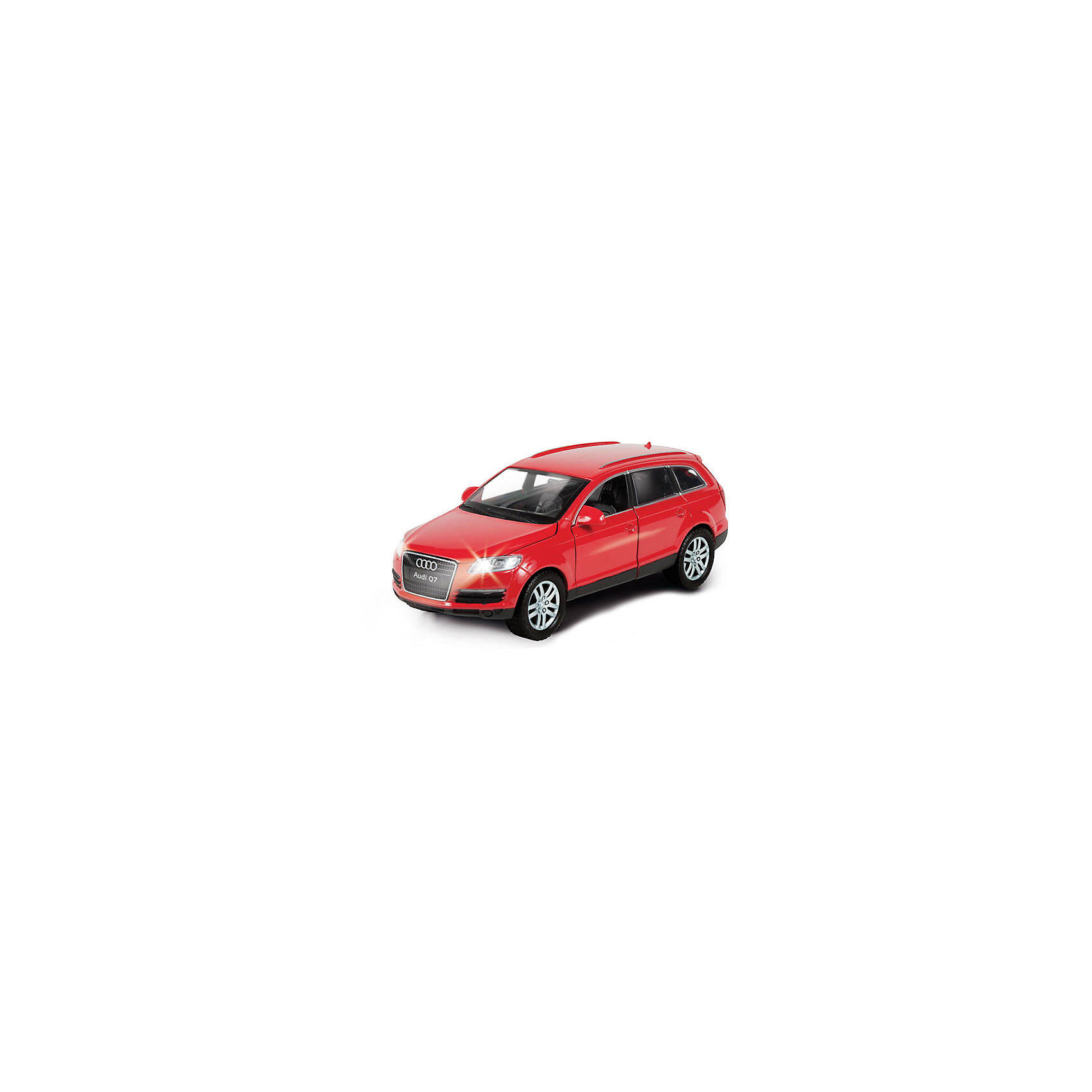 Машина Audi, со светом и звуком, ТЕХНОПАРК Машина Audi, со светом и звуком, ТЕХНОПАРКМашинки<br>Машина Audi Q7 - современный мощный джип, который все мальчишки мечтают получить для своей коллекции. Машинка отлично детализирована, у нее открываются двери, багажник и капот. Можно детально рассмотреть салон. Игру сделают еще реалистичнее световые и звуковые эффекты. Модель Audi Q7 оснащена инерционным механизмом, поэтому может двигаться вперед на отличной скорости. Чтобы привести инерционный механизм в действие, откатите машинку назад, держа ее за крышу и чуть надавливая на нее, а затем отпустите. Родителей особенно порадуют широкие обрезиненные колеса, которые не испортят напольное покрытие. Машина Audi Q7 от ТЕХНОПАРК - отличное дополнение для коллекции машинок ребенка! <br><br>Дополнительная информация:<br><br>- Прекрасная детализация;<br>- Реалистичные световые и звуковые эффекты;<br>- Материал: металл, пластик;<br>- Размер упаковки: 22 х 9 х 14 см;<br>- Вес: 400 г<br><br>Машину Audi, со светом и звуком, ТЕХНОПАРК можно купить в нашем интернет-магазине.<br><br>Ширина мм: 220<br>Глубина мм: 90<br>Высота мм: 140<br>Вес г: 400<br>Возраст от месяцев: 36<br>Возраст до месяцев: 144<br>Пол: Мужской<br>Возраст: Детский<br>SKU: 4082944