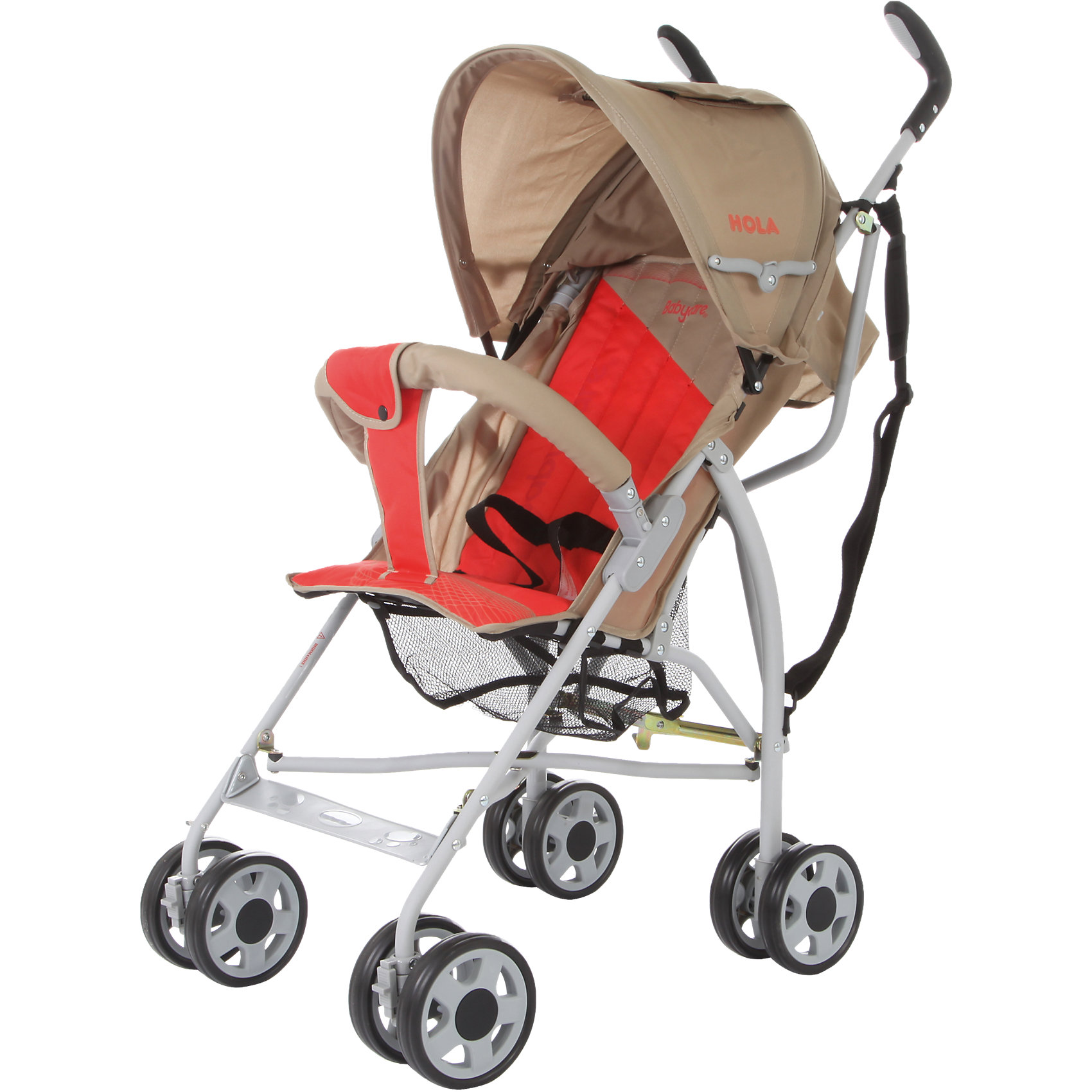 Коляска-трость Baby Care Hola, серый/красный Коляска-трость Baby Care Hola, серый/красныйНедорогие коляски<br>Baby Care Hola – супер легкая коляска-трость. Отличный выбор для летних прогулок или поездки на отдых. Коляска очень компактно складывается. Ее можно взять с собой на самолет, она не займет много места в автомобиле.Hola чрезвычайно маневренна. Передние колеса поворотные, но их можно фиксировать для езды по прямой. Для удобства переноски коляска оснащена плечевым ремешком. Основные преимущества коляски – сверхлегкий вес и эргономичность. Ее можно переносить мизинцем. В данной модели сохранен только необходимый функционал. Спинка может раскладываться в двух положениях, а капюшон, несмотря на небольшой размер, хорошо защищает от ультрафиолета и легких осадков. Колеса выполнены из мягкой вспененной резины (пеноплена) и прекрасно гасят вибрации.<br><br>Дополнительная информация:<br><br>Размеры в сложенном виде - 24x87x23 см<br>Размеры упаковки - 107x25x30 см<br>Ширина колесной базы - 45 см.<br>Размеры: ширина сидения – 30 см, глубина сидения – 21 см, высота спинки - 43 см, высота сидения от пола - 35 см, длина спального места – 65 см.<br>Вес: 5,1 кг<br>Диаметр колес: 13 см<br><br>Коляску-трость Hola, Baby Care, цвет серый/красный можно купить в нашем магазине.<br><br>Ширина мм: 1070<br>Глубина мм: 250<br>Высота мм: 300<br>Вес г: 6000<br>Возраст от месяцев: 6<br>Возраст до месяцев: 36<br>Пол: Унисекс<br>Возраст: Детский<br>SKU: 4083351