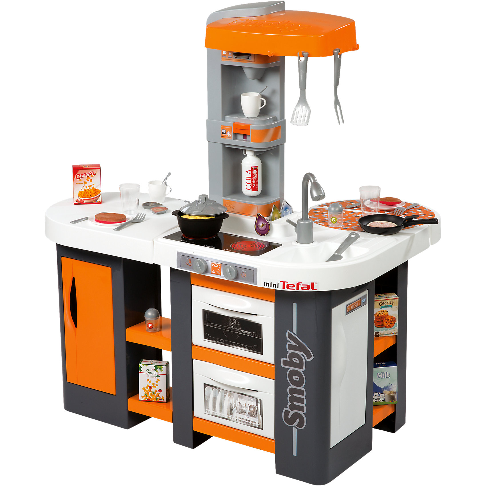 Кухня Cuisine Studio XL, со звуком, Tefal, Smoby Кухня Cuisine Studio XL, со звуком, Tefal, SmobyДетские кухни<br>Характеристики:<br><br>• световые и звуковые эффекты;<br>• материал: пластик;<br>• аксессуары: 36 шт.;<br>• батарейки входят в комплект: 1хCR2032;<br>• размер кухни в собранном виде: 100х86х62 см;<br>• размер упаковки: 86х62х100 см.<br><br>Каждая девочка стремится подражать маме. Игрушечная кухня Tefal Cuisine Studio XL с реалистичными эффектами покажет девочке, что готовить еду интересно и увлекательно. Шипит суп на плите, жарится мясо, печется пирог. Светится варочная панель. На кухне имеется духовой шкаф, холодильник, посудомоечная машина. Чудо-сковородка для приготовления блинов покажет высшее мастерство их переворачивания. С такой кухней легко окунуться в увлекательный мир детства. <br><br>Кухню Cuisine Studio XL, со звуком, Tefal, Smoby можно купить в нашем магазине.<br><br>Ширина мм: 740<br>Глубина мм: 655<br>Высота мм: 260<br>Вес г: 8200<br>Возраст от месяцев: 36<br>Возраст до месяцев: 72<br>Пол: Женский<br>Возраст: Детский<br>SKU: 4084016