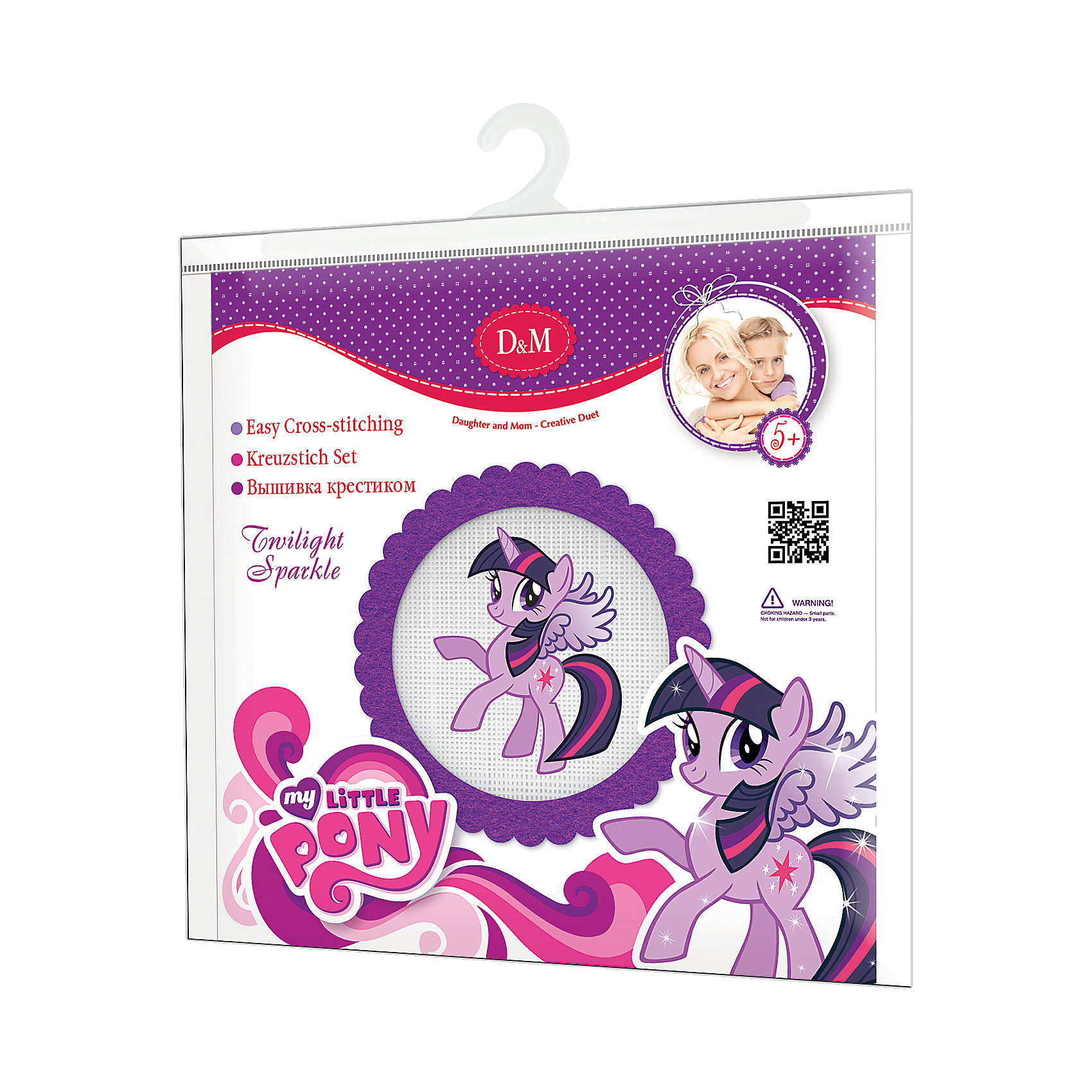 Набор для вышивания крестиком Сумеречная искорка, My little Pony Набор для вышивания крестиком Сумеречная искорка, My little PonyНабор для вышивания крестиком Сумеречная искорка, My little Pony – это отличный подарок для маленьких рукодельниц!<br>Вышивание - очень увлекательное занятие, которое, несомненно, доставит удовольствие каждому ребенку. А с набором для вышивания крестиком Сумеречная искорка торговой марки Делай с мамой это еще и очень просто из-за канвы с уже нанесенным цветным рисунком! Простота исполнения основного элемента (крестика) позволит даже начинающему любителю рукоделия достичь потрясающего результата. А красивый рисунок-вышивка с изображением Сумеречной искорки главной героини мультсериала My little Pony, вставленный в специальную фетровую рамочку, прекрасно украсит любой интерьер и создаст уютную атмосферу в доме. В наборе Вы найдете все, что необходимо: фетровую рамочку, канву с нанесенным рисунком, нитки, металлическую иголку. Вышивание крестиком поможет ребенку научиться пользоваться инструментами для шитья и поспособствует развитию творческих способностей.<br><br>Дополнительная информация:<br><br>- В наборе: фетровая рамка, канва для вышивания, мулине, иголка<br>- Размер упаковки: 220 х 20 х 240 мм.<br>- Вес: 300 гр.<br><br>Набор для вышивания крестиком Сумеречная искорка, My little Pony можно купить в нашем интернет-магазине.<br><br>Ширина мм: 220<br>Глубина мм: 20<br>Высота мм: 240<br>Вес г: 300<br>Возраст от месяцев: 84<br>Возраст до месяцев: 168<br>Пол: Унисекс<br>Возраст: Детский<br>SKU: 4085735
