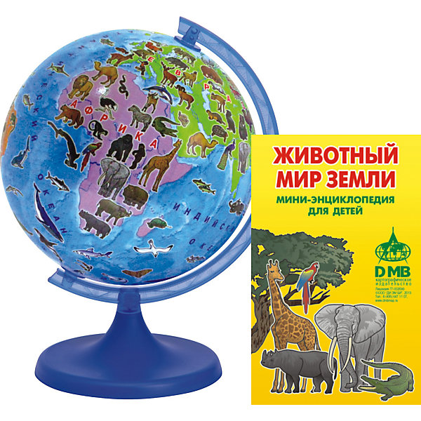 Глобус Сафари 16 см и мини-энциклопедия Глобус Сафари 16 см и мини-энциклопедияГлобусы<br>Глобус выполнен в оригинальной, яркой цветной гамме: все материки и океаны выполнены в ярких контрастных красках, что привлечёт внимание и интерес ребёнка. На глобусе отображены самые известные животные, наиболее характерные для той или иной среды обитания. К глобусу прилагается мини-энциклопедия, которая обязательно поможет детям и их родителям открыть для себя что-то новое в изучении животного мира нашей удивительной планеты.<br><br>Дополнительная информация:<br><br>- Материал: бумага, пластик.<br>- Размер глобуса: d-16 см.<br>- Более 100 животных. <br>- Комплектация: глобус, мини-энциклопедия Животный мир Земли. <br><br>Глобус Сафари (16 см) и мини-энциклопедию можно купить в нашем магазине.<br><br>Ширина мм: 170<br>Глубина мм: 165<br>Высота мм: 170<br>Вес г: 298<br>Возраст от месяцев: 36<br>Возраст до месяцев: 2147483647<br>Пол: Унисекс<br>Возраст: Детский<br>SKU: 4093409