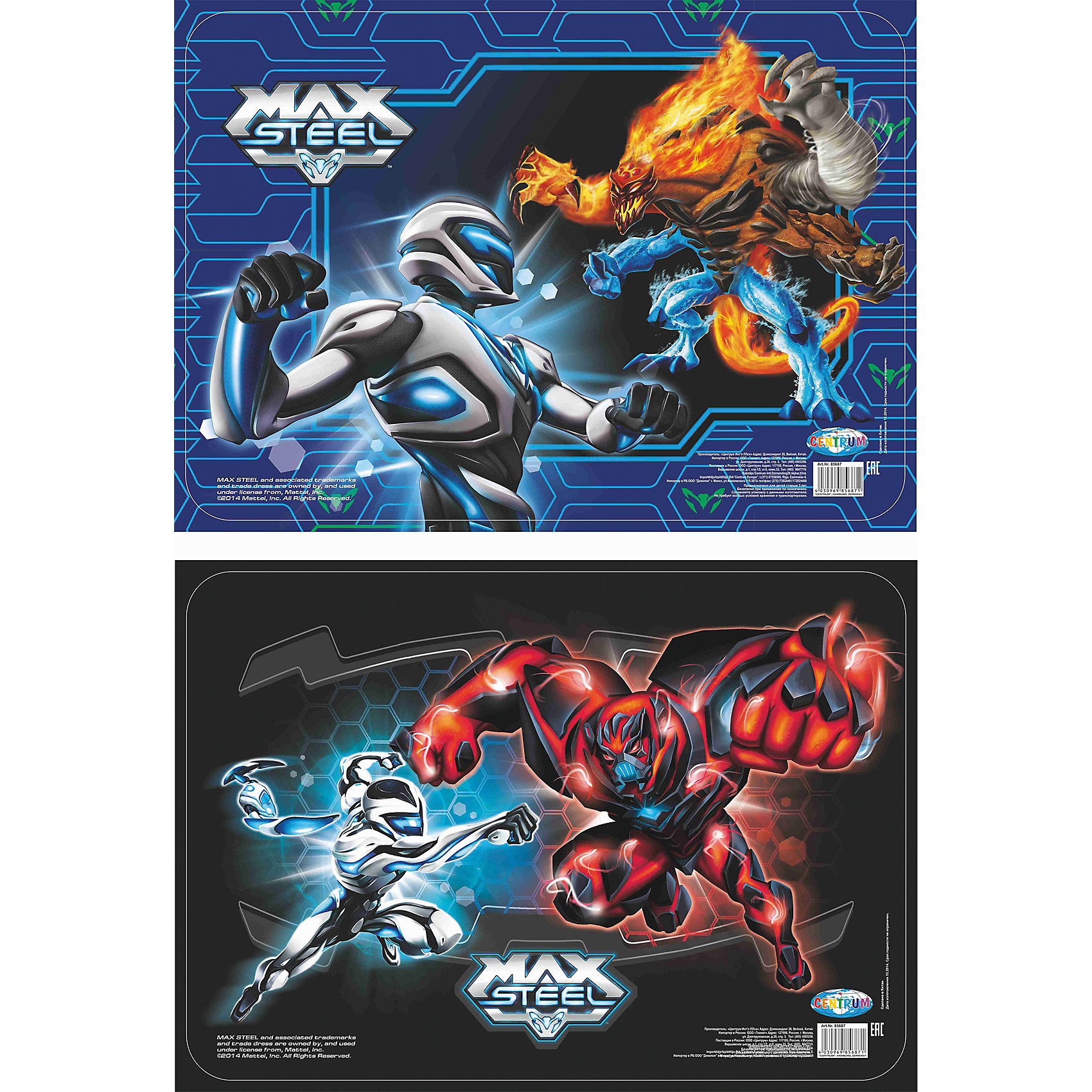 Покрытие на стол А4 Max Steel, принт в ассортименте Покрытие на стол А4 Max Steel, принт в ассортиментеМакс Стил<br>Покрытие на стол А4 Max Steel, принт в ассортименте<br>Покрытие на стол Max Steel сохранит стол школьника в чистоте и порядке, отлично подойдет для занятий творчеством, лепкой и рисованием. Покрытие выполнено по мотивам мультсериала Max Steel.<br><br>Дополнительная информация:<br><br>- В ассортименте 2 принта<br>- Формат: А4<br>- Материал: пластик 0,45 мм<br>- Размер: 21 х 29,6 см.<br>- Вес: 27 гр.<br>- ВНИМАНИЕ! Данный товар представлен в ассортименте. К сожалению, предварительный выбор невозможен. При заказе нескольких единиц данного товара, возможно получение одинаковых<br><br>Покрытие на стол А4 Max Steel, принт в ассортименте можно купить в нашем интернет-магазине.<br><br>Ширина мм: 210<br>Глубина мм: 296<br>Высота мм: 2<br>Вес г: 27<br>Возраст от месяцев: 36<br>Возраст до месяцев: 120<br>Пол: Мужской<br>Возраст: Детский<br>SKU: 4098737