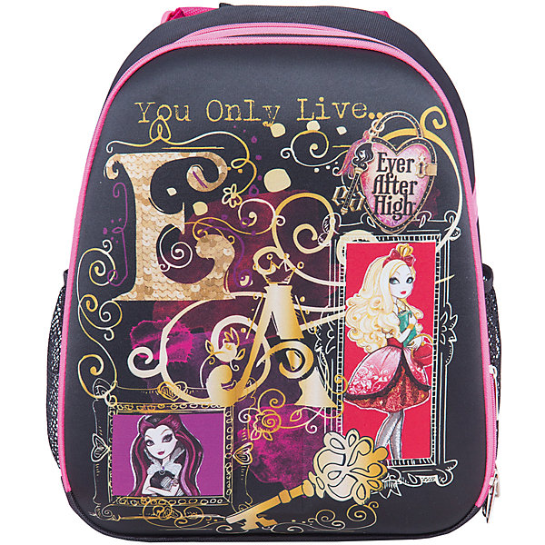 Школьный рюкзак, Ever After High Школьный рюкзак, Ever After HighEver After High Товары для школы<br>Рюкзак каркасный Ever After High, 38х31,5х17 см - этот яркий рюкзак вместит все, что нужно для успешного учебного дня.<br>Рюкзак Ever After High выполнен из прочного материала в стиле популярного мультсериала Ever After High. Каркасная форма рюкзака помогает распределить нагрузку и защищает от врезания в спину ребенка краев учебников и других острых предметов. Жесткая ортопедическая спинка с анатомическими вставками, правильно распределяет вес по спинке ребенка. Пористый материал спинки с выемками для движения воздуха не дает вспотеть спине. Уплотненные регулируемые лямки равномерно распределяют нагрузку по всей спине. Передняя и боковые части рюкзака выполнены из вспененного формованного микропористого полимера. У рюкзака имеется 2 боковых сетчатых кармана и 2 отделения, большое отделение разделено на 2 части, в переднем есть сетчатый карман для пенала или других мелких предметов. Для переноски рюкзака в руках предусмотрена ручка. Светоотражающие детали сделают Вашего ребенка заметным на дороге в темное время суток. У рюкзака жесткое ударопрочное дно.<br><br>Дополнительная информация:<br><br>- Материал: нейлон, полиэстер<br>- Размер: 38х31,5х17 см.<br>- Вес: 900 гр.<br><br>Рюкзак каркасный Max Steel, 38х31,5х17 см можно купить в нашем интернет-магазине.<br><br>Ширина мм: 170<br>Глубина мм: 315<br>Высота мм: 380<br>Вес г: 900<br>Возраст от месяцев: 72<br>Возраст до месяцев: 144<br>Пол: Женский<br>Возраст: Детский<br>SKU: 4098773