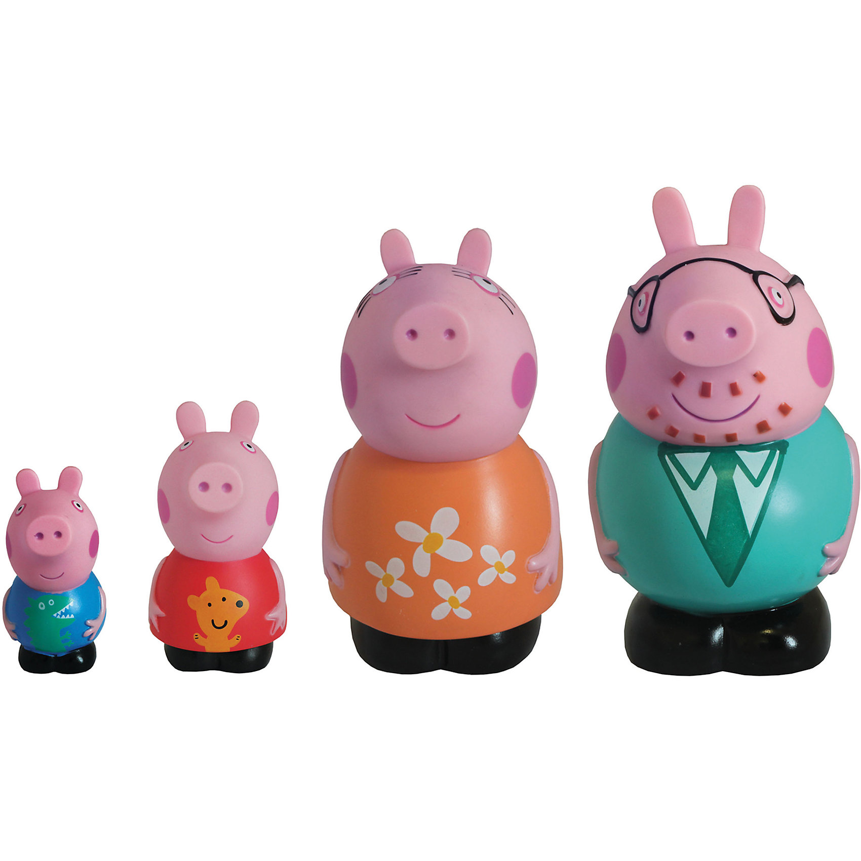 Игровой набор Семья Пеппы, Свинка Пеппа Игровой набор Семья Пеппы, Свинка ПеппаСвинка Пеппа<br>Детишки обожают мультфильм «Свинка Пеппа» (Peppa Pig), поэтому игровой набор «Семья Пеппы» «Peppa Pig» придется по душе любому из них. С резиновыми фигурками малыш может увлеченно играть и дома, и на улице, и даже в ванне. Их яркая окраска улучшает цветовосприятие малютки, а приятная на ощупь поверхность развивает тактильные ощущения. <br>Обыгрывая взаимоотношения Пеппы с ее родителями и братиком, малыши приобщаются к семейным ценностям, обмениваются своим опытом и развивают фантазию.
<br><br>Дополнительная информация:<br><br>В наборе 4 фигурки из пластизоля: Джордж (8 см), Пеппа (10 см), мама (12 см), папа (14 см).<br><br>Игровой набор Семья Пеппы, Свинка Пеппа (Peppa Pig)можно купить в нашем магазине.<br><br>Ширина мм: 120<br>Глубина мм: 95<br>Высота мм: 150<br>Вес г: 253<br>Возраст от месяцев: 36<br>Возраст до месяцев: 2147483647<br>Пол: Унисекс<br>Возраст: Детский<br>SKU: 4102302