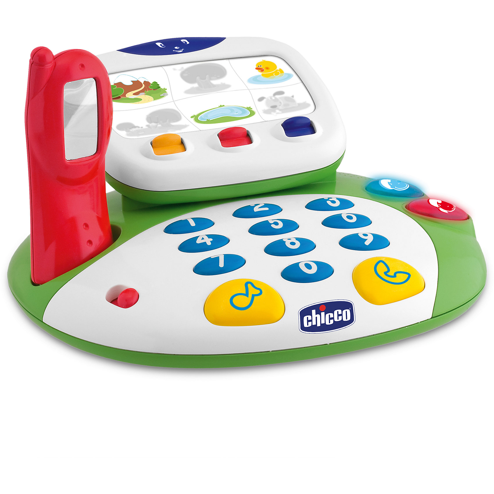CHICCO Интерактивная игрушка Говорящий видеотелефон, Рус/Англ, Chicco игровые телефоны chicco говорящий телефон рус англ 6м