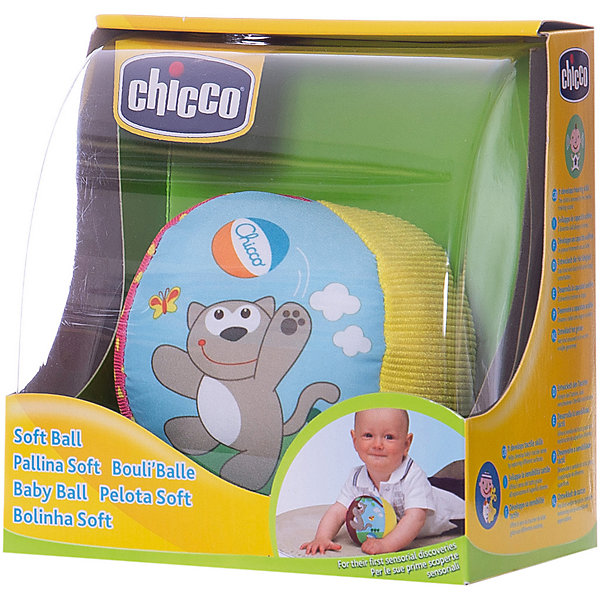 Мягкий мячик, Chicco Мягкий мячик, ChiccoМузыкальные мягкие игрушки<br>Мягкий мячик, Chicco (Чико) сшит из кусочков ткани разных цветов и фактур в виде яркого полосатого мячика, оформленного изображениями в виде играющего котика. Рассматривая и ощупывая его поверхность, ребенок развивает тактильное восприятие, учится различать и сравнивать цвета. Он легкий и мягкий, поэтому малышу будет удобно хватать, катать и бросать. Если его немного потрясти, то он будет греметь, благодаря шарикам, которые находятся внутри. <br><br>Дополнительная информация:<br>-Материалы: текстиль<br>-Размеры: 9х9х9 см<br><br>Развивающая игрушка «Мягкий мячик» станет отличным подарком для каждого малыша!<br><br>Мягкий мячик, Chicco (Чико) можно купить в нашем магазине.<br><br>Ширина мм: 140<br>Глубина мм: 105<br>Высота мм: 149<br>Вес г: 140<br>Возраст от месяцев: 3<br>Возраст до месяцев: 18<br>Пол: Унисекс<br>Возраст: Детский<br>SKU: 4123475