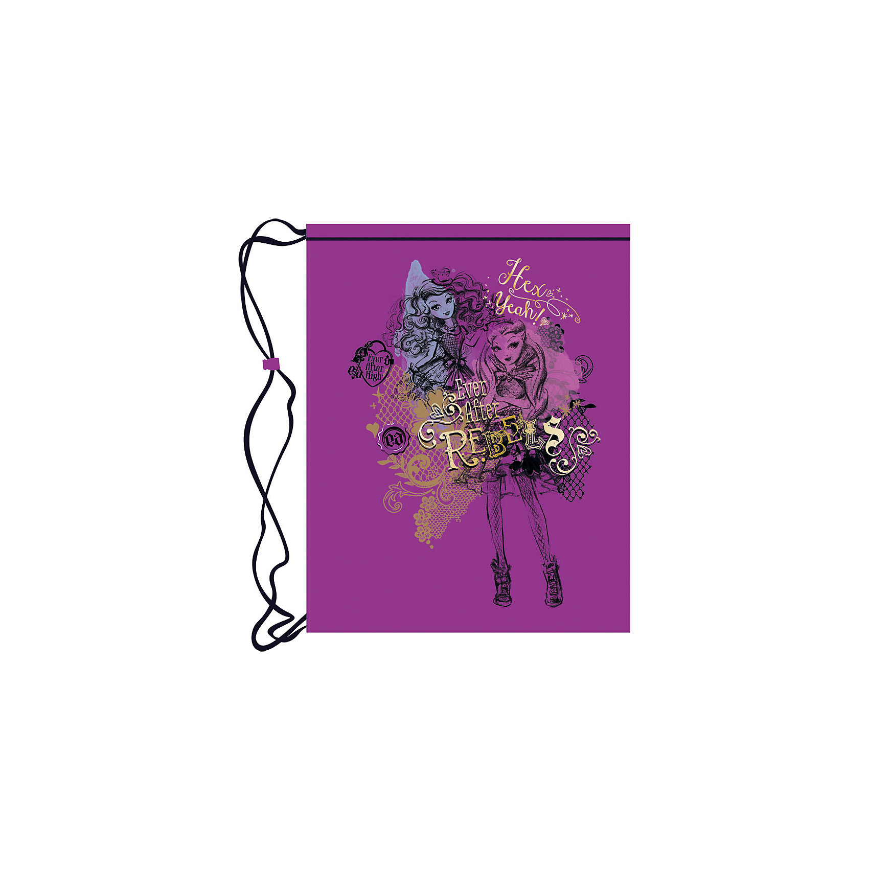 Фиолетовый мешок для обуви Ever after High Фиолетовый мешок для обуви Ever after HighМешок для обуви Ever after High (Эвер Афтер Хай) идеально подойдет для сменной обуви маленькой школьницы и для физкультурной формы. Мешок выполнен из прочной ткани с водоотталкивающим покрытием, затягивается специальными уплотненными шнурками, выполняющими одновременно<br>роль лямок. Мешок имеет привлекательный для девочек дизайн с сиреневой расцветкой и изображением героинь популярного мультсериала Ever after High (Эвер Афтер Хай) (Школа Долго и Счастливо).<br><br>Дополнительная информация:<br><br>- Материал: полиэстер 210D.<br>- Размер: 43 х 33 см.<br>- Вес: 40 гр. <br><br>Фиолетовый мешок для обуви Ever after High (Эвер Афтер Хай) можно купить в нашем интернет-магазине.<br><br>Ширина мм: 200<br>Глубина мм: 430<br>Высота мм: 330<br>Вес г: 40<br>Возраст от месяцев: 48<br>Возраст до месяцев: 96<br>Пол: Женский<br>Возраст: Детский<br>SKU: 4131189