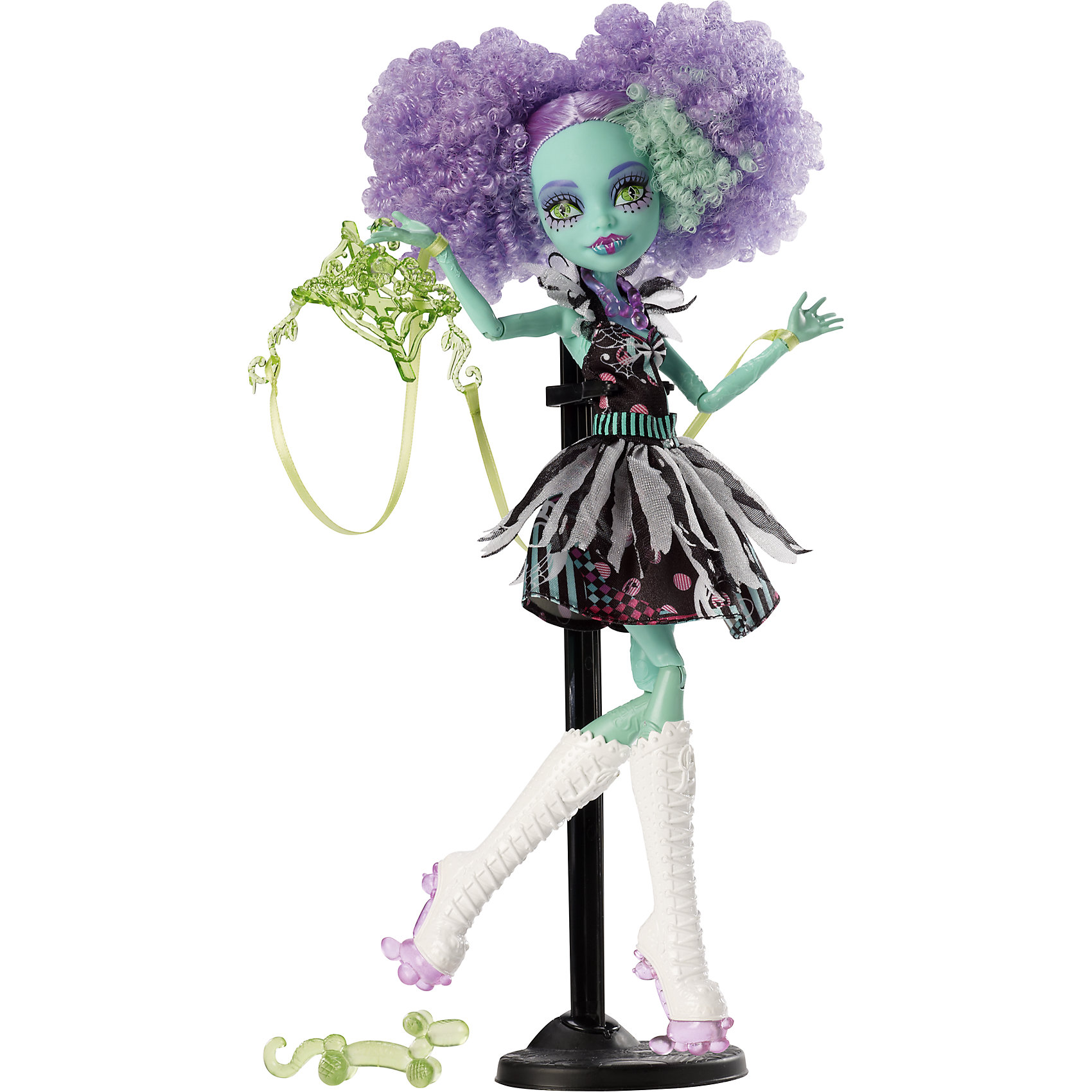 Кукла Фрик дю Шик Шапито, Monster High Кукла Фрик дю Шик Шапито, Monster HighMonster High<br>Ученики школы Monster High (Монстр Хай) знают, как представить свои жуткие недостатки в наилучшем виде. Невероятный танец Фрик дю Шик станет для наших монстров лекарством от всех невзгод. Монстрики готовы блеснуть в свете прожекторов, примерив на себя амплуа цирковых артистов. Хани Свомп выступает в роли марионетки с привязанными к конечностям ниточками, она одета в стильное черно-розовое платье, на ногах у модницы - невероятные сапоги на платформе. Умопомрачительный образ для самой безумной вечеринки! <br><br>Дополнительная информация:<br><br>- Высота куклы: 27 см.<br>- Голова, ноги, руки подвижные (шарнирные).<br>- Комплектация: кукла, одежда, расческа, подставка, дневник. <br>- Материал: пластик, текстиль.<br><br>Куклу Фрик дю Шик Шапито, Monster High (Школа монстров), можно купить в нашем магазине.<br><br>Ширина мм: 326<br>Глубина мм: 205<br>Высота мм: 67<br>Вес г: 297<br>Возраст от месяцев: 72<br>Возраст до месяцев: 120<br>Пол: Женский<br>Возраст: Детский<br>SKU: 4132323